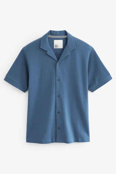 Next Poloshirt Durchgeknöpftes Polo-Shirt mit kubanischem Kragen (1-tlg)