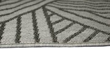 Outdoorteppich In- & Outdoor Teppich Sisal Optik gestreiftes Muster anthrazit, TeppichHome24, rechteckig, Höhe: 5 mm