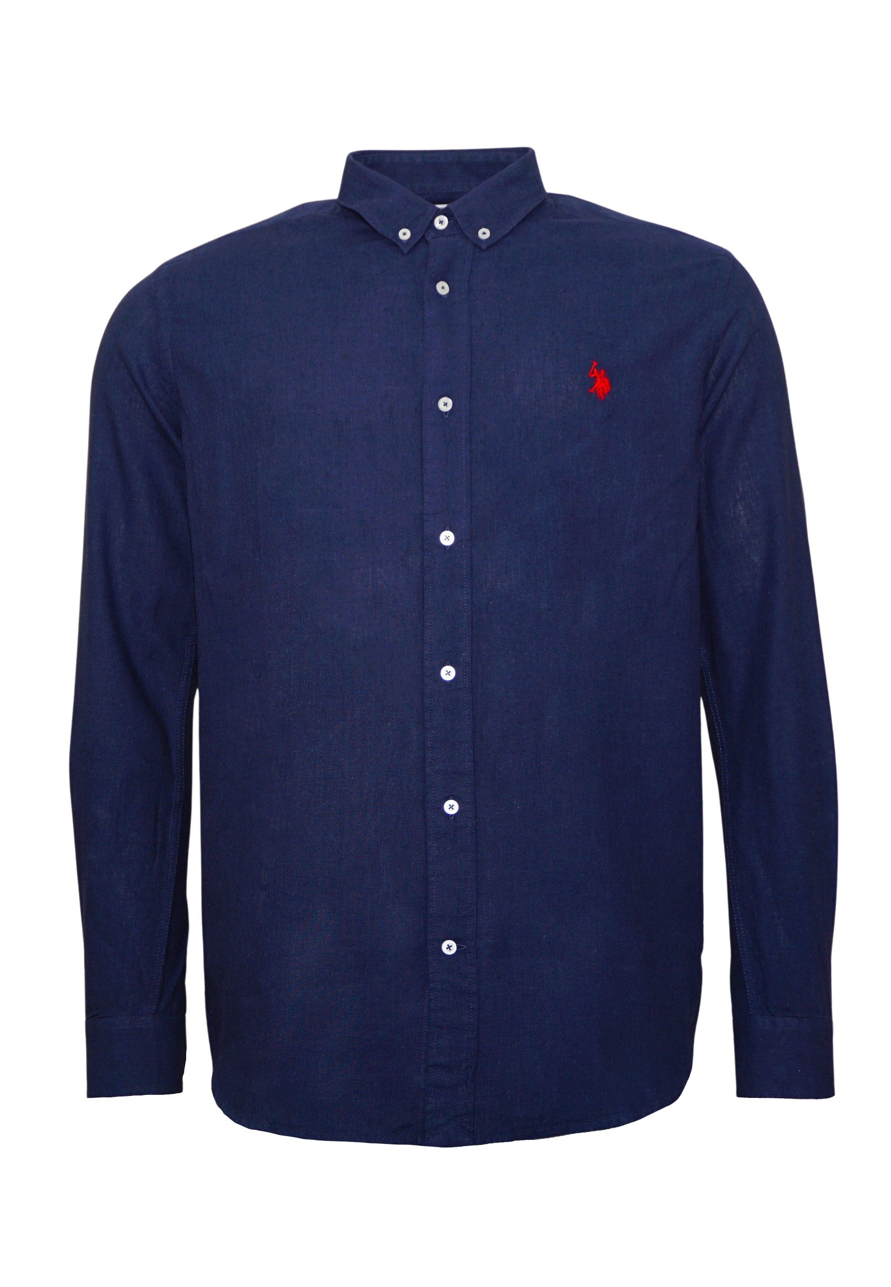 U.S. Polo Assn. Langarmhemd Hemd Leinenhemd Button Down Linenshirt (1-tlg)