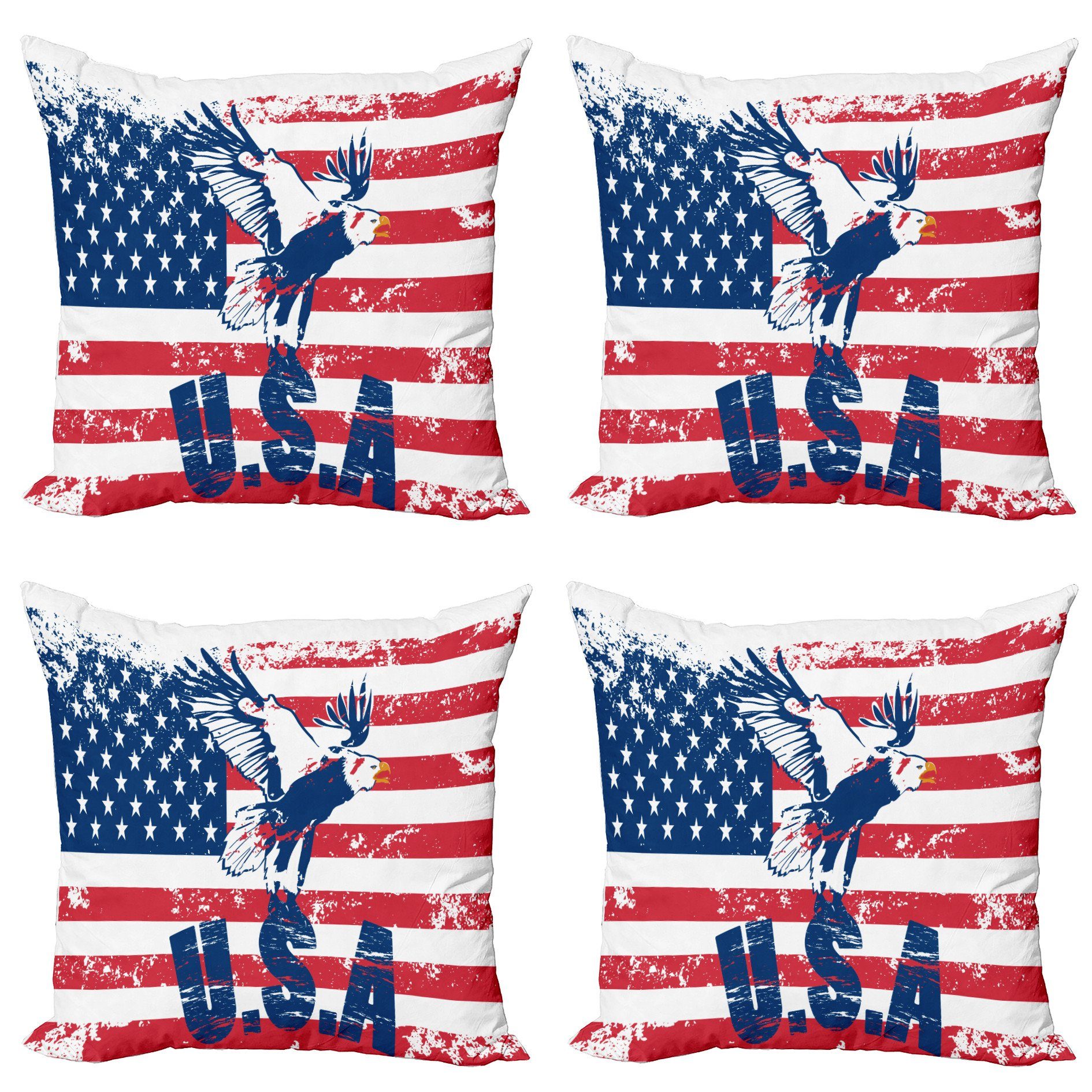 Kissenbezüge Modern Accent Doppelseitiger Digitaldruck, Abakuhaus (4 Stück), Vereinigte Staaten Amerikanische Flagge