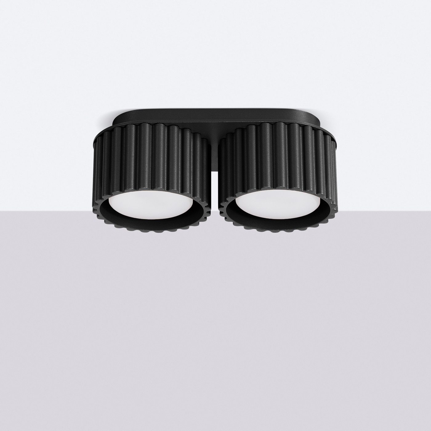SOLLUX lighting Deckenleuchte Plafond Aura 2 Schwarz Gx53, Nicht enthalten
