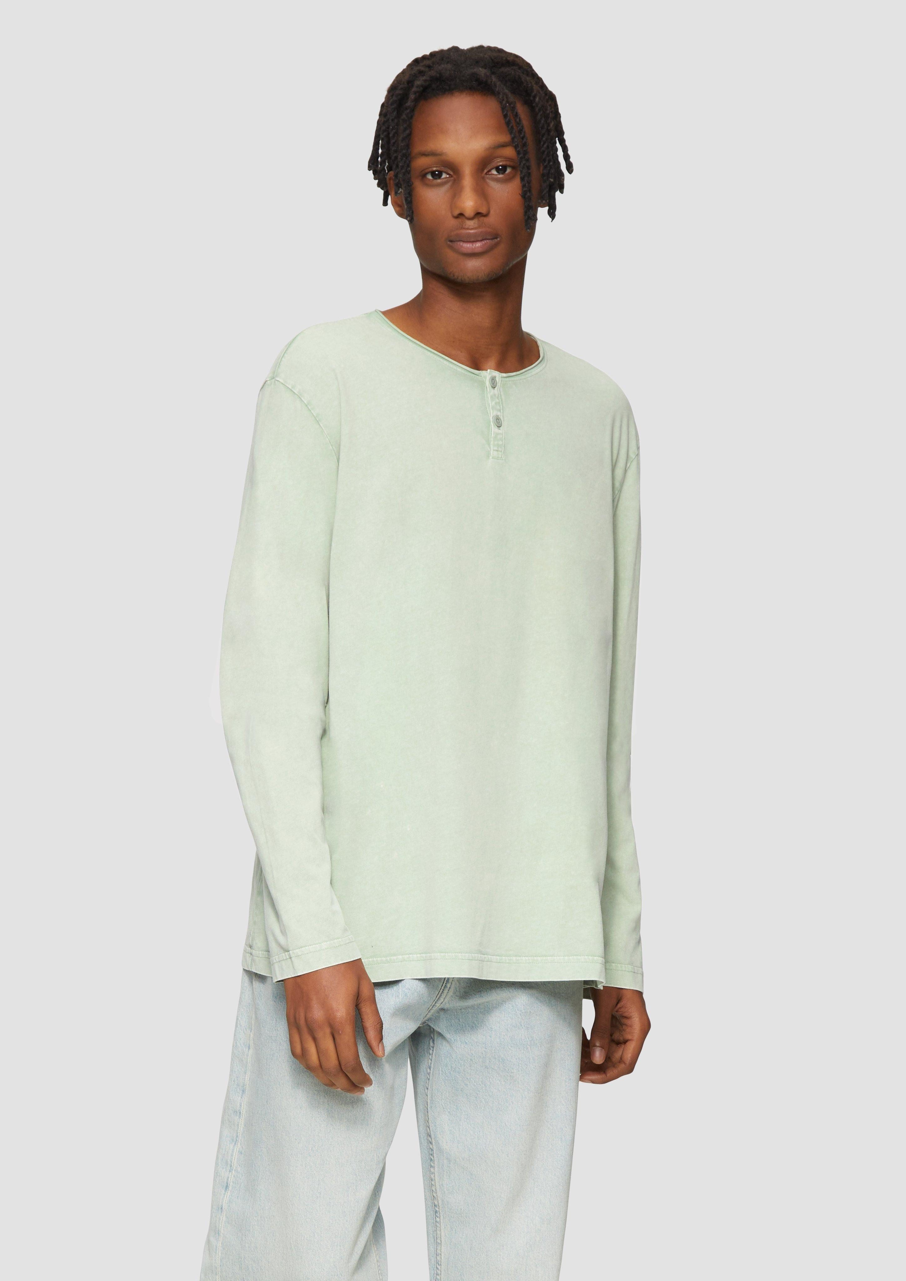 QS Langarmshirt Gewaschenes Longsleeve mit Rollkante günstig online kaufen
