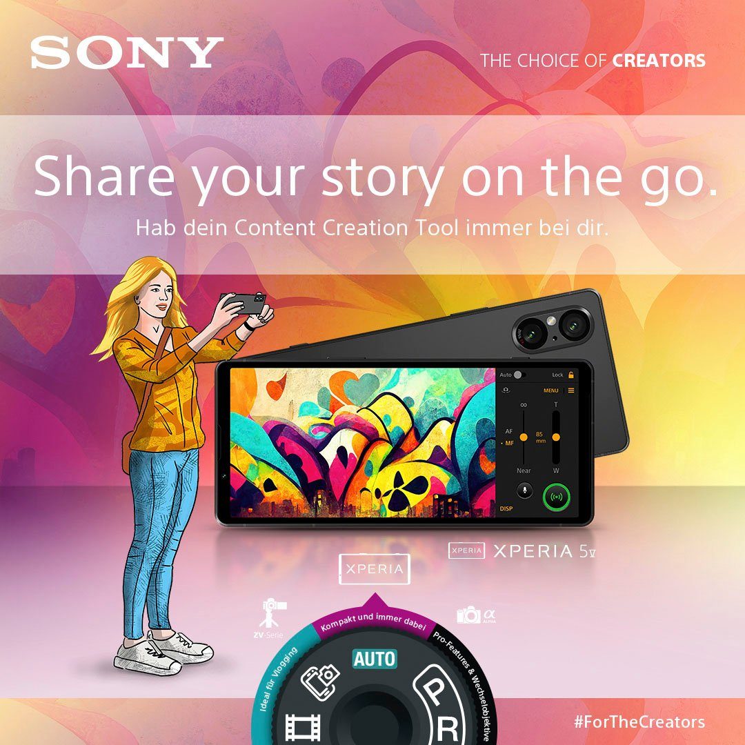 Sony XPERIA 5V Smartphone (15,49 128 Speicherplatz, MP Kamera) Zoll, schwarz cm/6,1 GB 12