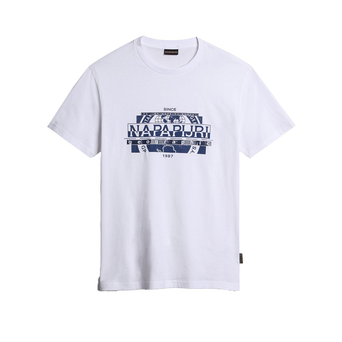 Napapijri Rundhalsshirt NP0A4H2C T-Shirt S-Manta SS für Herren mit Print Bright White(0021)