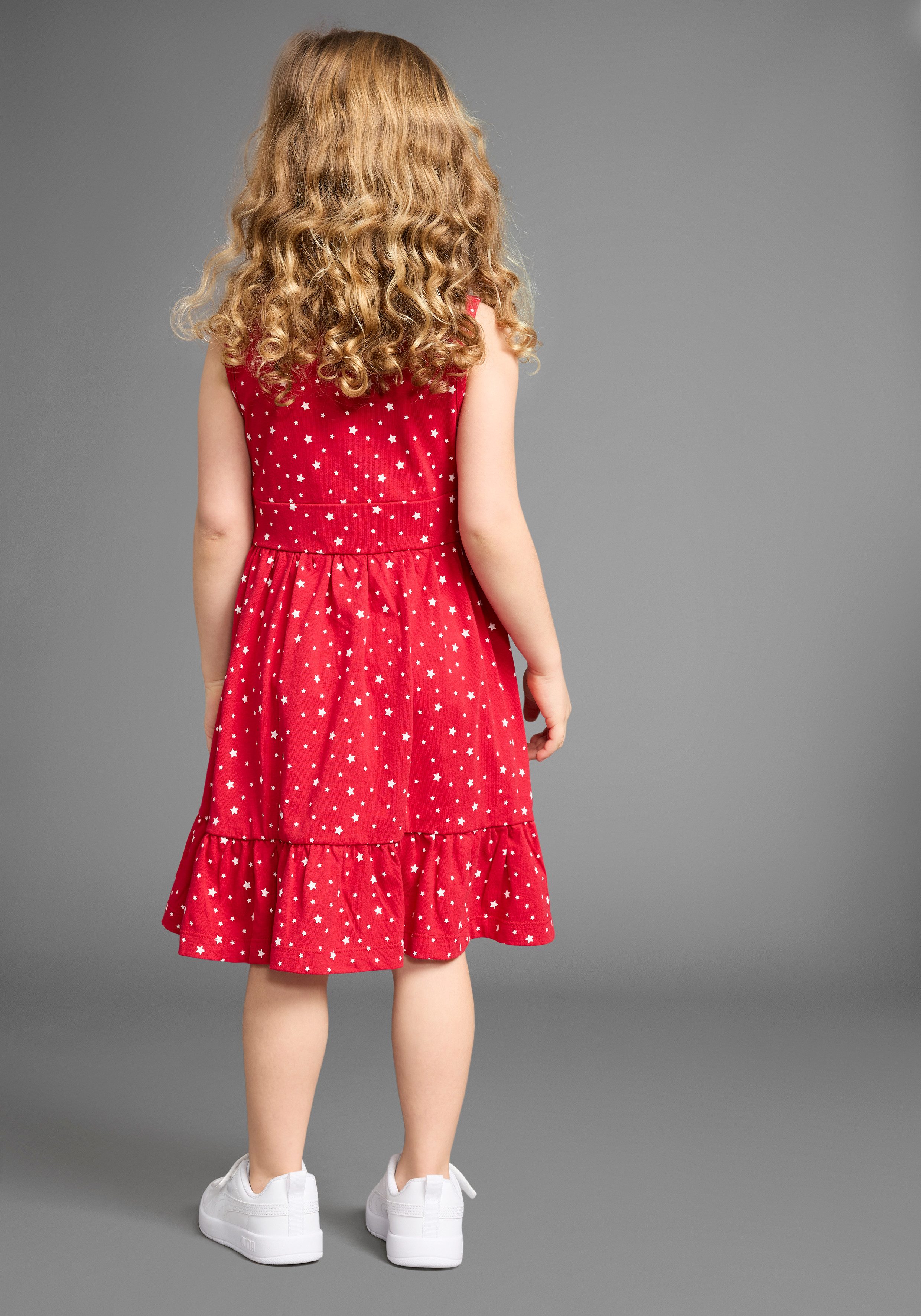 KIDSWORLD Jerseykleid 2tlg. Shirtkleid + Haarband im niedlichen Sternen-Allover (Set, 2-tlg., 2) festliche Anlässe, knielang, verspielter Stil, aus Baumwolle