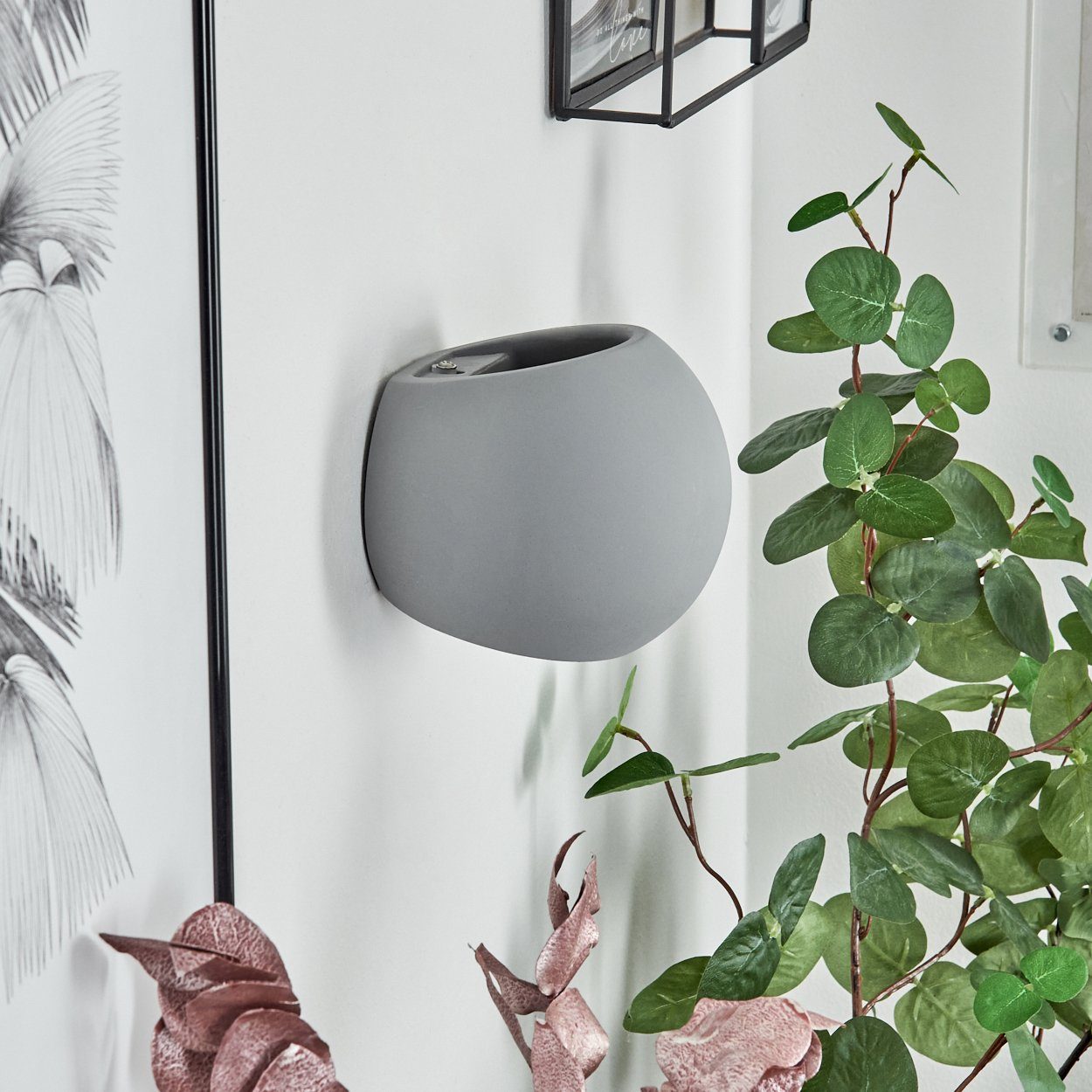 hofstein Wandleuchte »Scorzo« moderne Wandlampe aus Beton in Grau, ohne Leuchtmittel, Wandspot im Modernen Design mit Up & Down Effekt, 1xG9