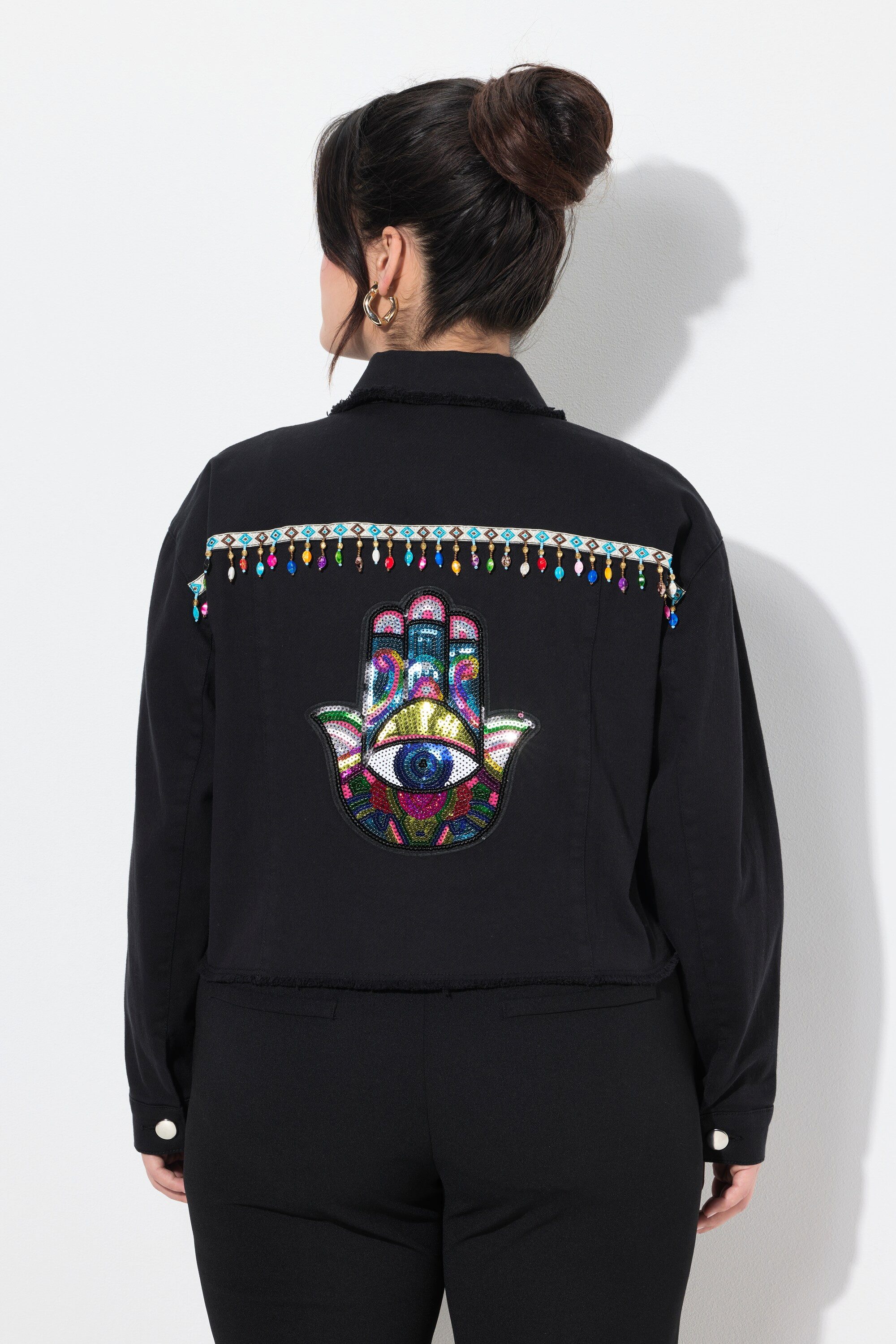 Angel of Style Sommerjacke Twilljacke Straight Fit Rücken-Applikation