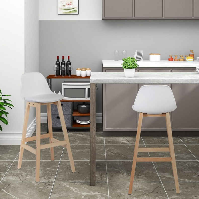 Woltu Высокие табуреты (2 St), Design Stuhl Küchenstuhl optimal Komfort Weiß