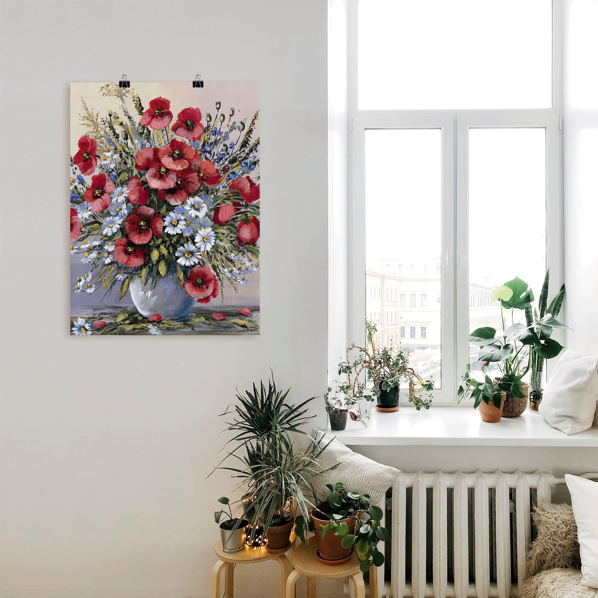 Artland Wandbild Rote Mohnblumen, Blumen St), versch. Größen Wandaufkleber in als Poster (1 Leinwandbild, oder