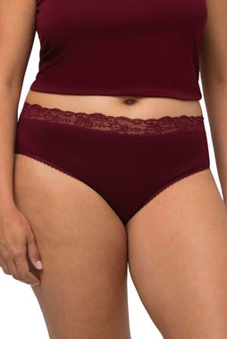 Ulla Popken Slip Midislips 4er-Pack Viskose Spitzenbund