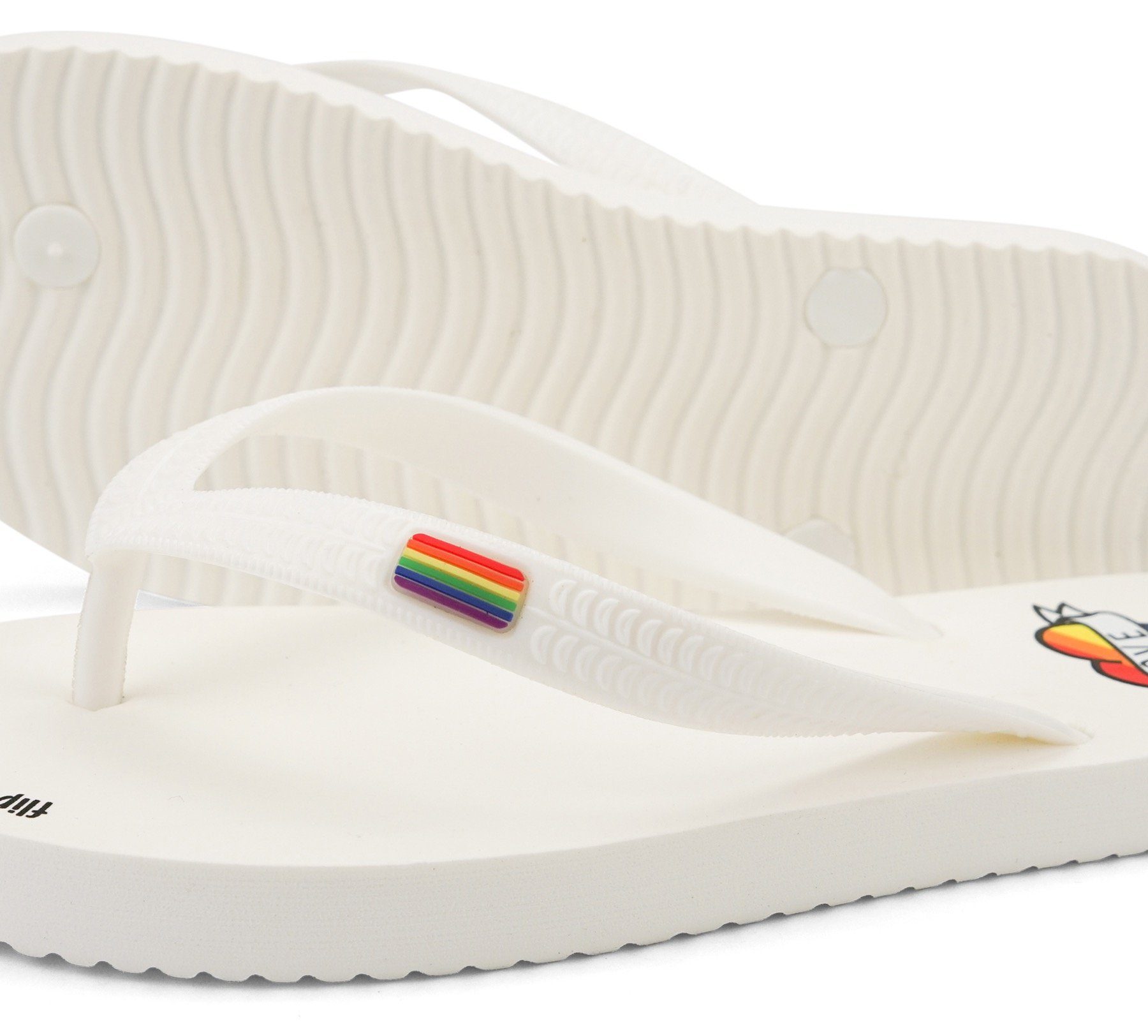 in Regenbogenfarben originals*pride Details Zehentrenner Flop mit Flip