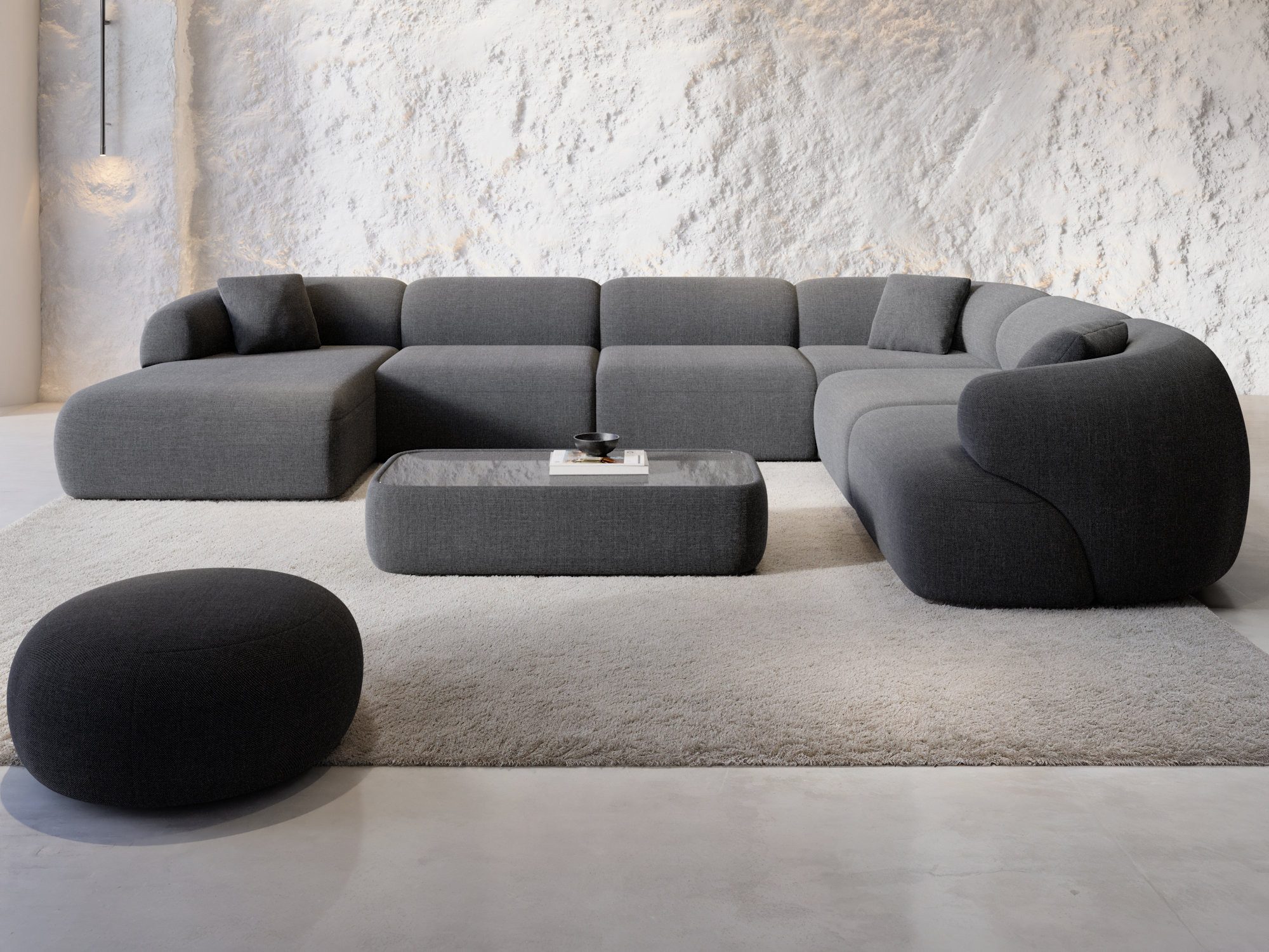 Sofa Dreams Wohnlandschaft Wohnlandschaft Monteluna XXL U-Form in Stoff, Wohnlandschaft, U-Form, Moderne Wohnlandschaft in U-Form, 2 Zierkissen inklusive