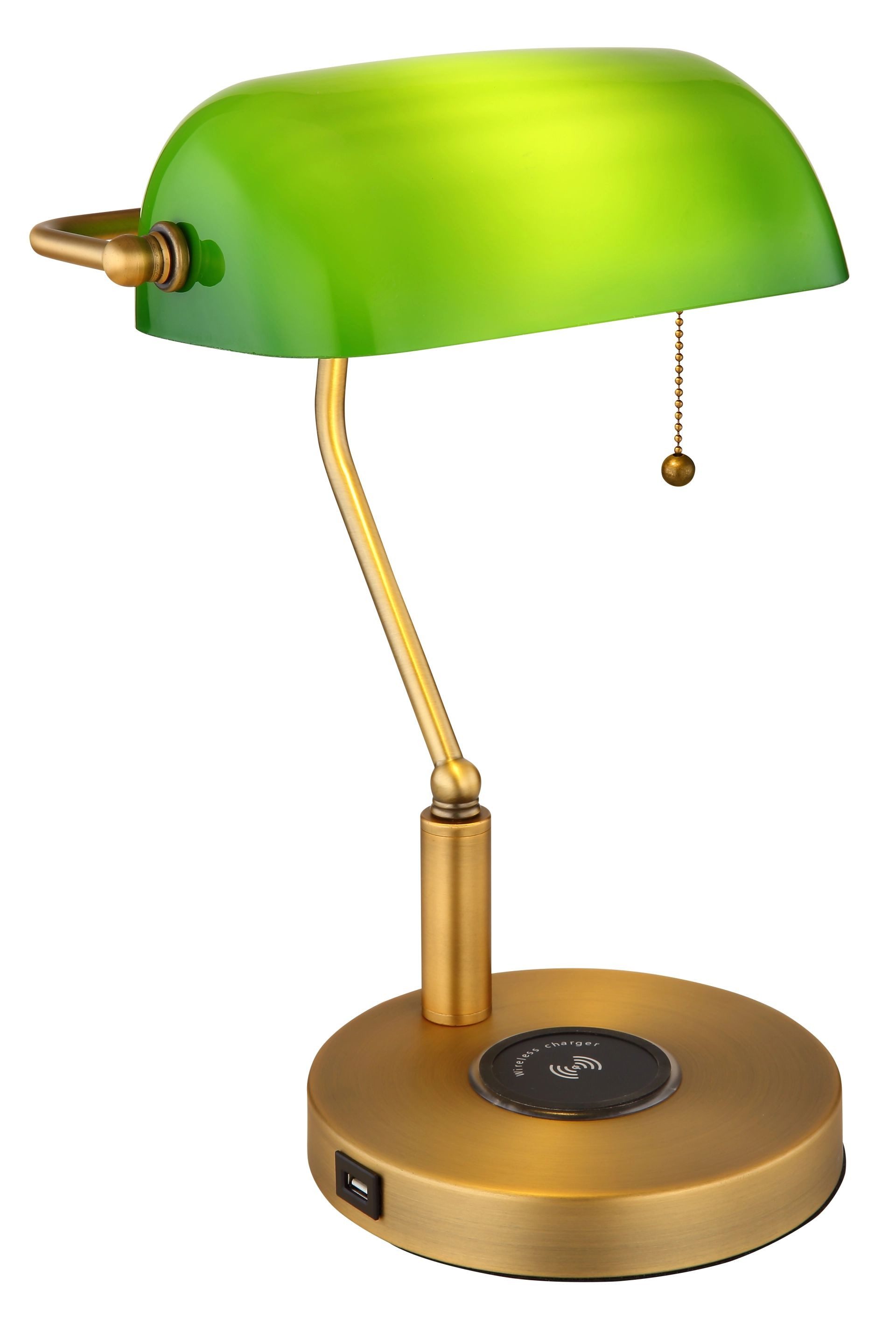 GLOBO LIGHTING Schreibtischlampe ANTIQUE, ohne Leuchtmittel, Klassische Schreibtischleuchte, Antik-look Tischleuchte, Bankerlamp
