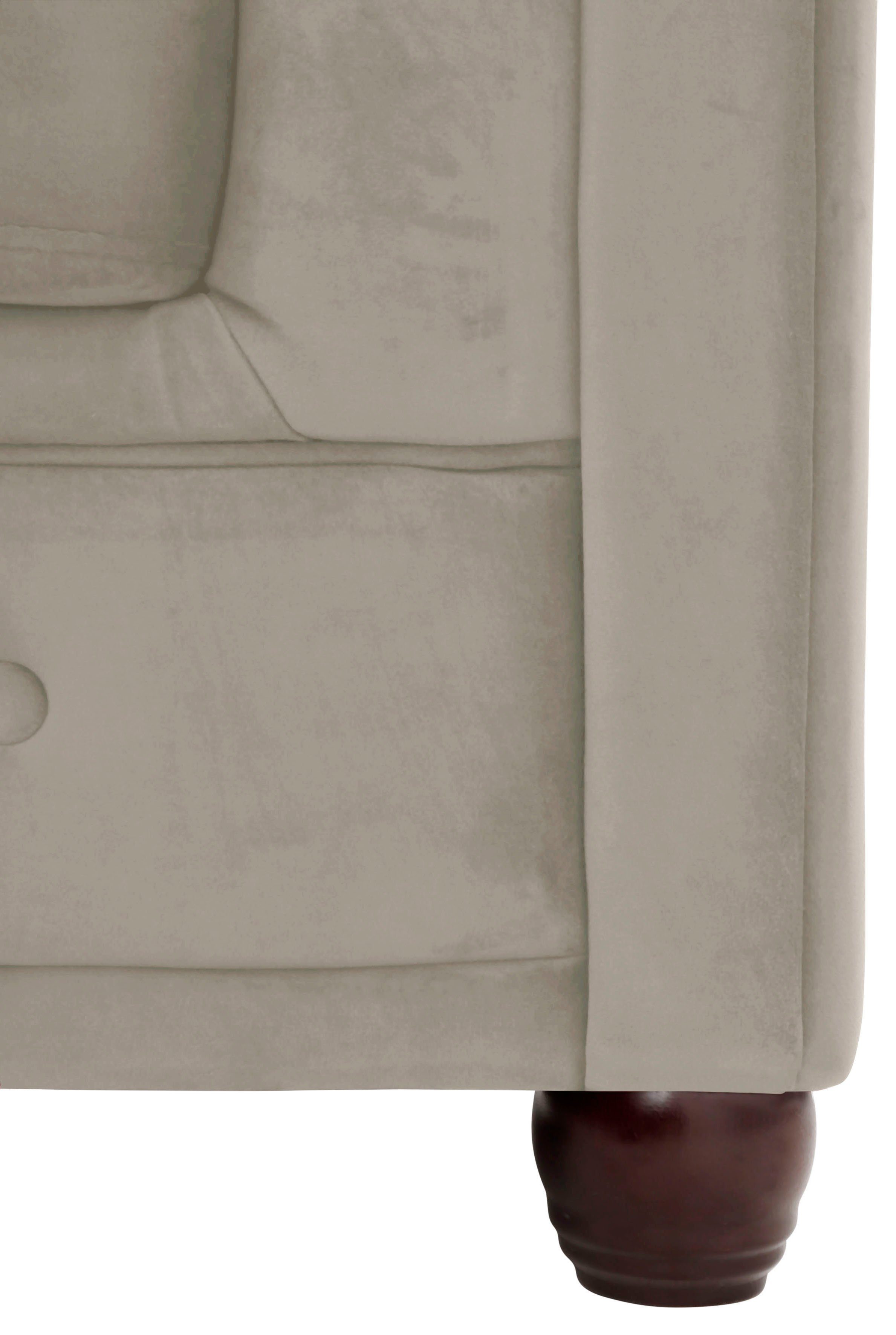 Home affaire Chesterfield-Sofa New Castle L-Form, hochwertige Knopfheftung in Chesterfield-Design, B/T/H: 255(171/72)