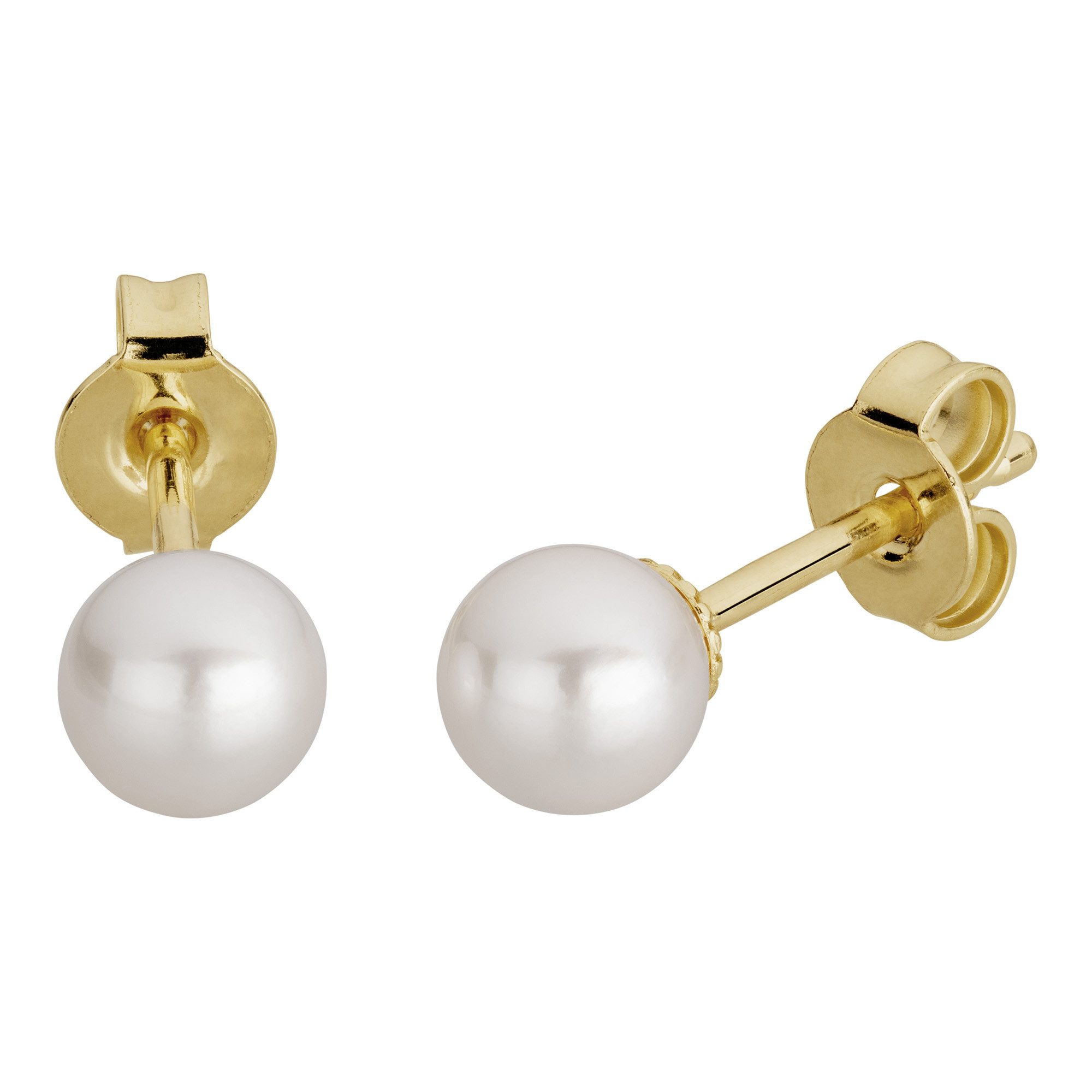 Orolino Paar Ohrstecker Gold 585 mit echten Akoya-Perlen weiss 5mm rund günstig online kaufen