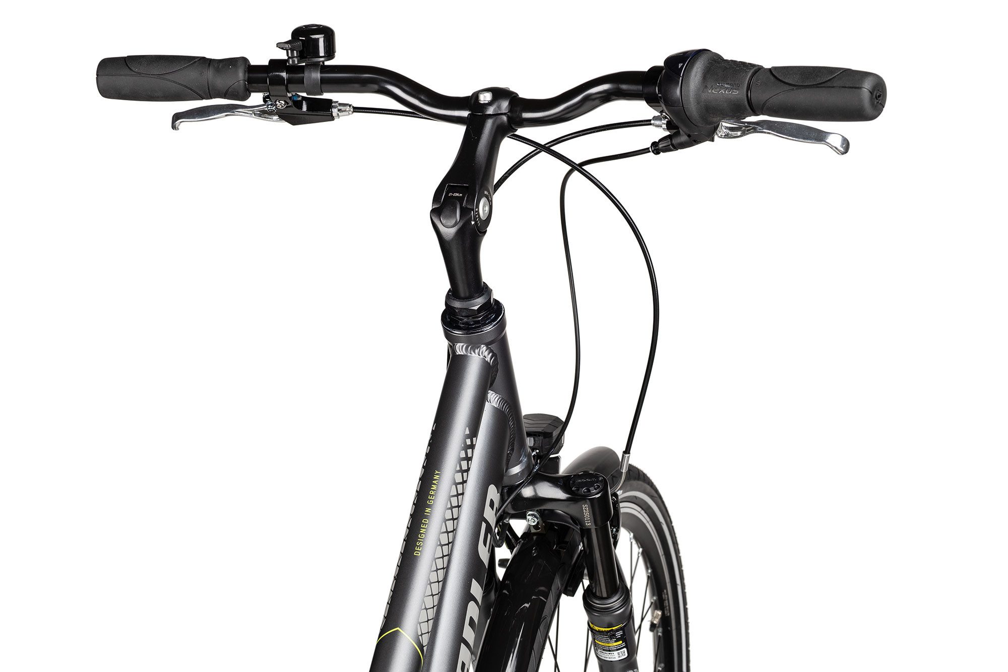 Adler Cityrad Adler Verona NEXUS Trapez, 7 Gang Shimano Nexus 7 Rücktritt Schaltwerk, Nabenschaltung Rücktritt, Rücktrittbremse schwarz/grau – Bild 5 von 5