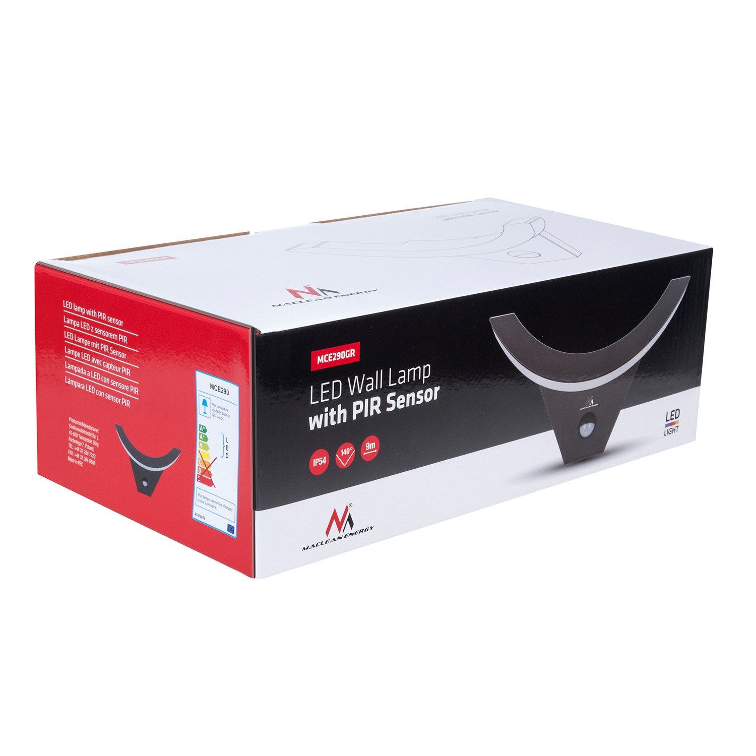 Maclean LED Außen-Wandleuchte MCE290 mit Bewegungs- und Dämmerungssensor, LED-Lampe mit Infrarot-Bewegungssensor – Bild 4 von 5