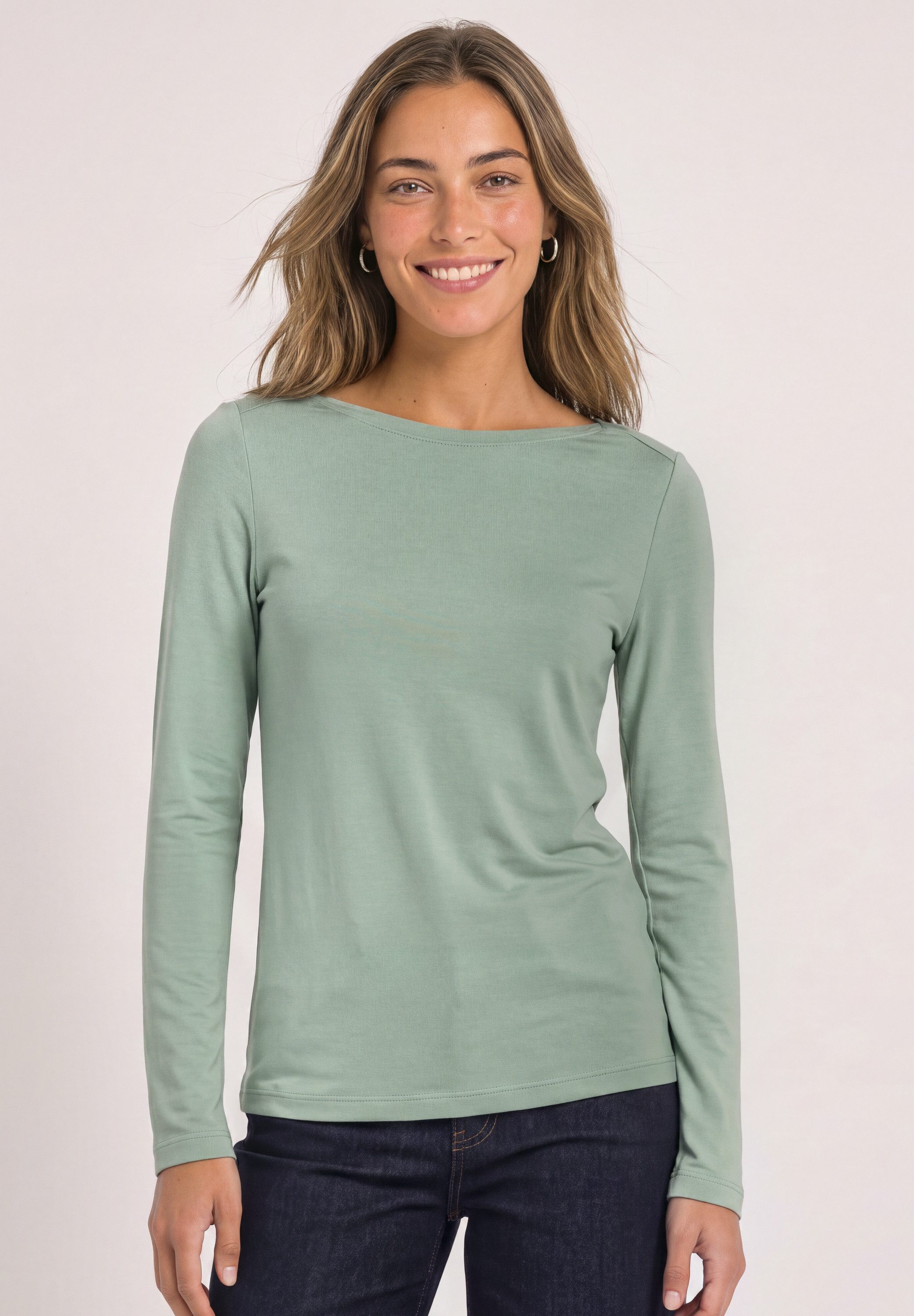 STREET ONE Langarmshirt mit U-Boot-Ausschnitt