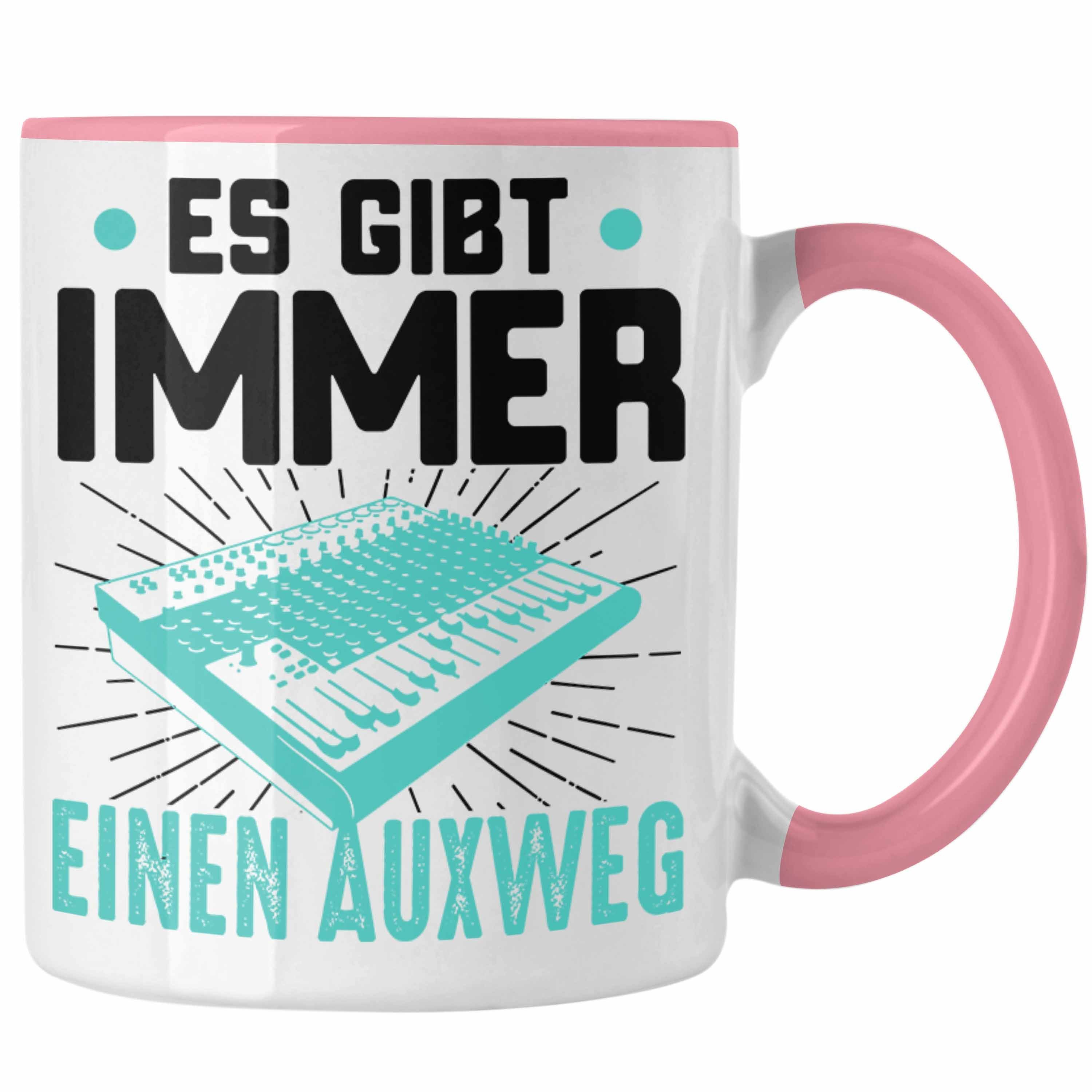 Trendation Tasse Trendation - Aux DJ Tasse Geschenk für Es Gibt Immer Einen Auxweg Mischpult Rosa