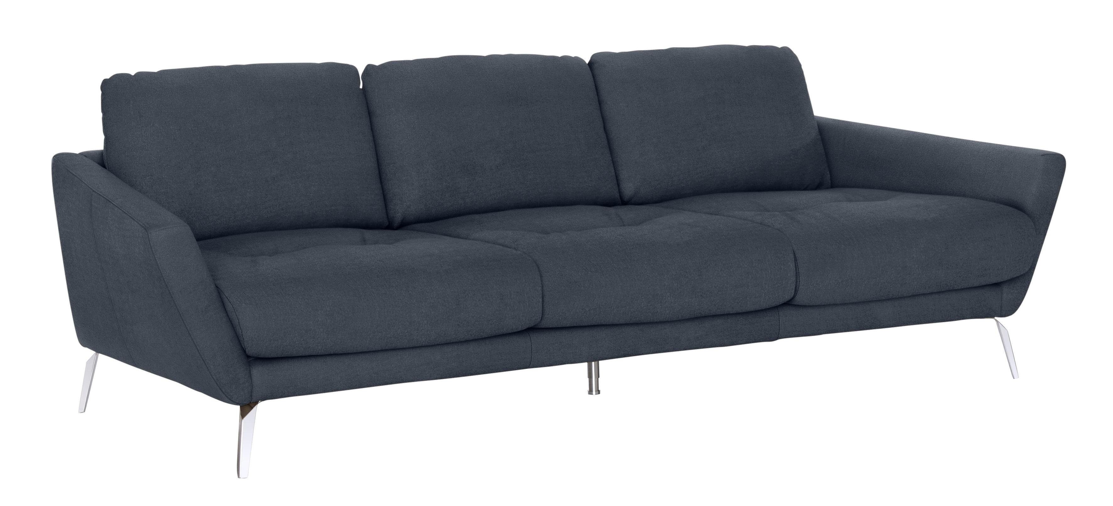W.SCHILLIG im mit Sitz, glänzend Heftung Big-Sofa dekorativer Chrom Füße softy,
