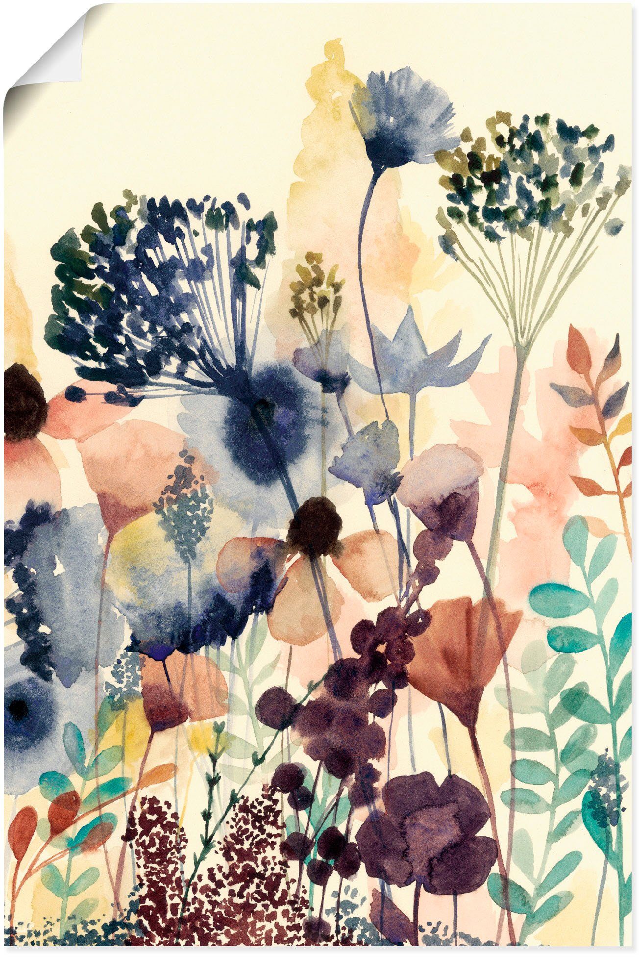 Wandaufkleber Sonnengetrocknete St), Blumenwiese (1 II, Alubild, versch. Blüten Größen Leinwandbild, Wandbild oder Poster als in Artland