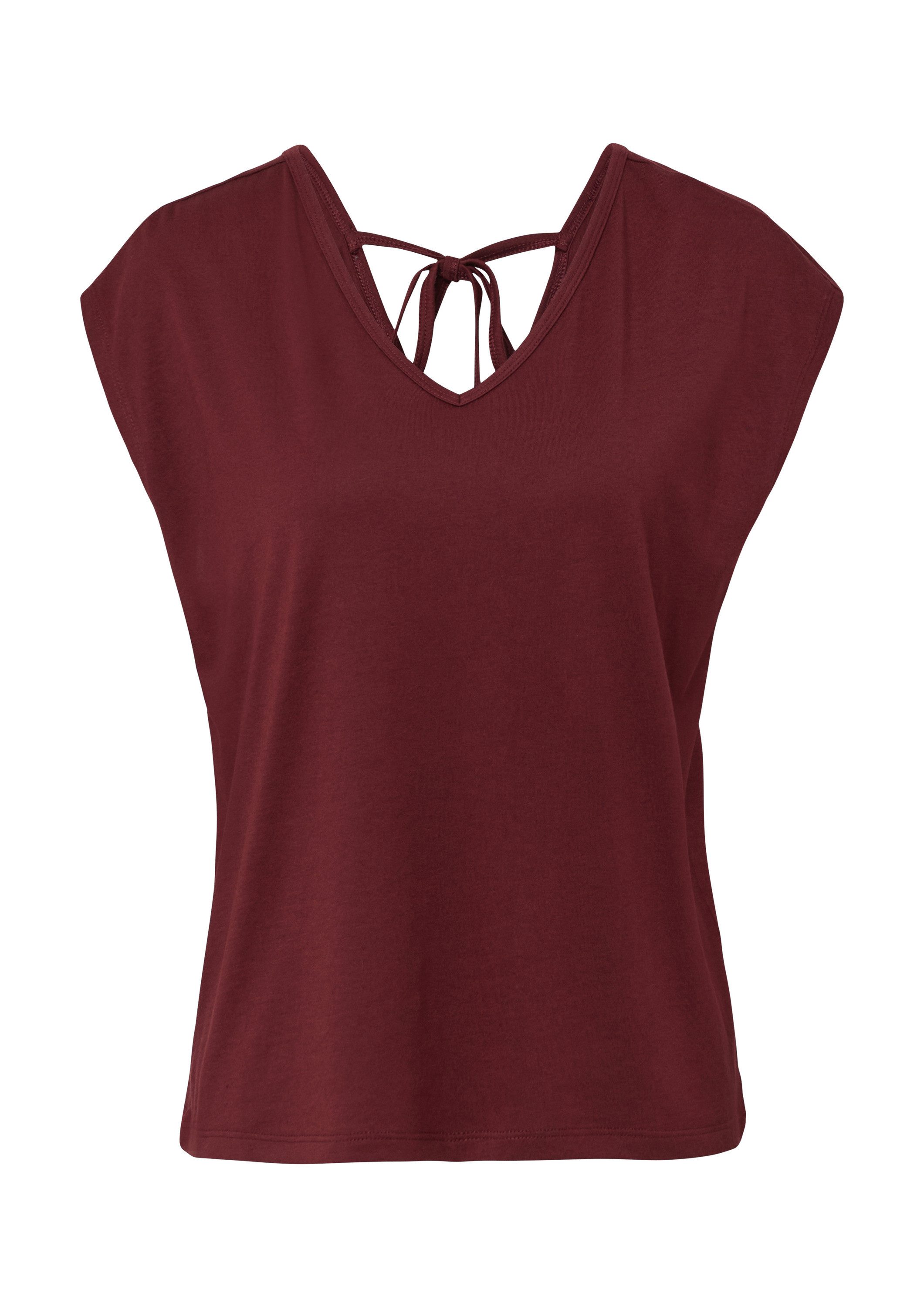 s.Oliver Kurzarmshirt T-Shirt T-Shirt mit V-Ausschnitt und Rücken-Detail günstig online kaufen