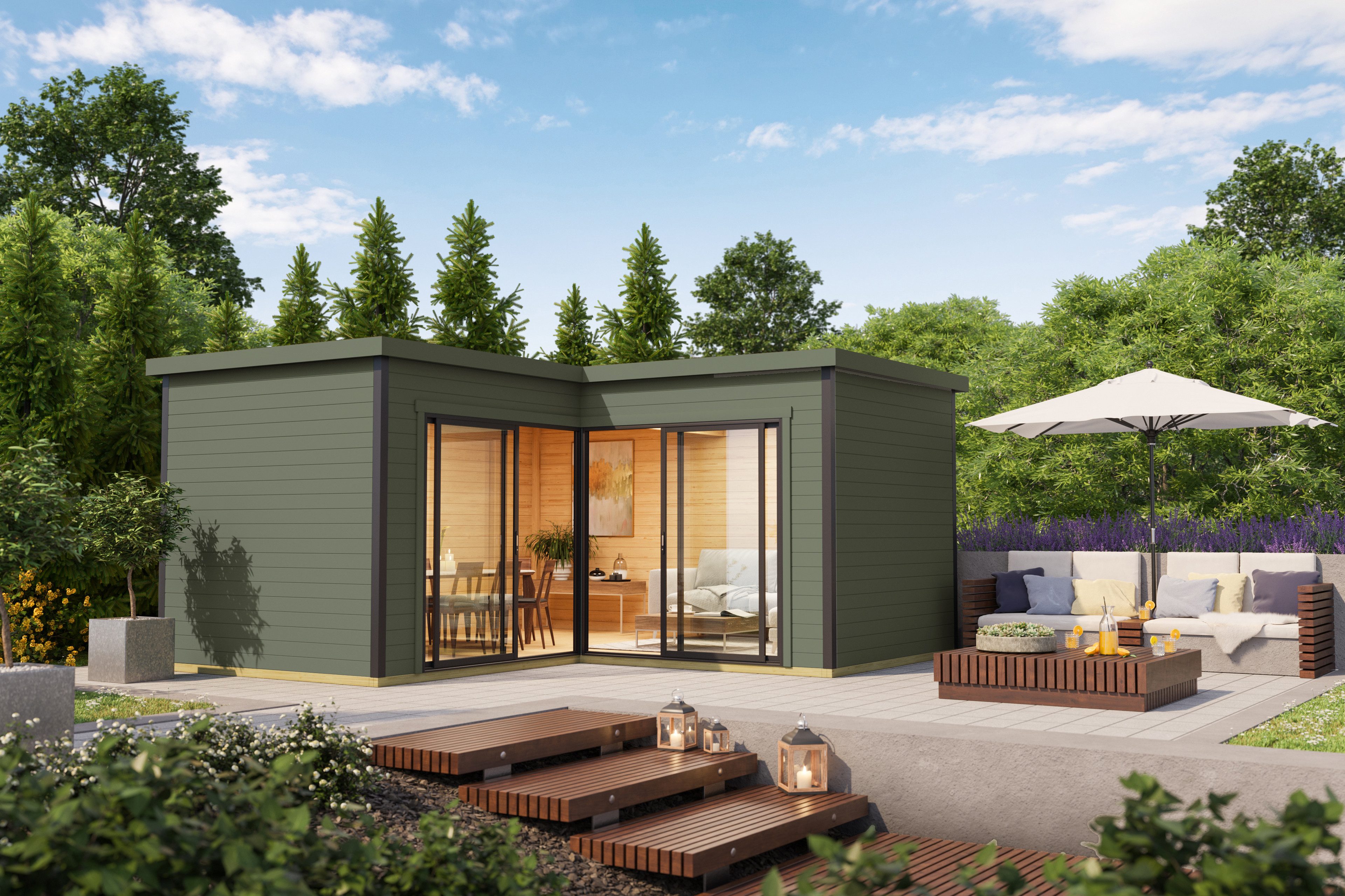 Nordic Holz Gartenhaus DOMEO 6, BxT: 500x509,3 cm, (Set), in verschiedenen Farben