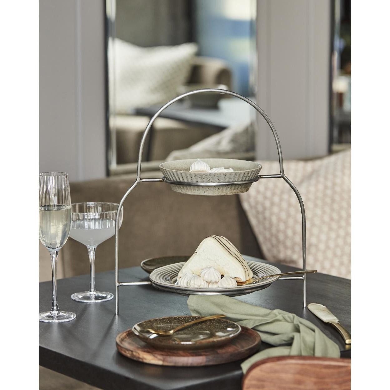 House Doctor Etagere Tellerständer HDSana Silber-Finish (32x21,7x37cm)