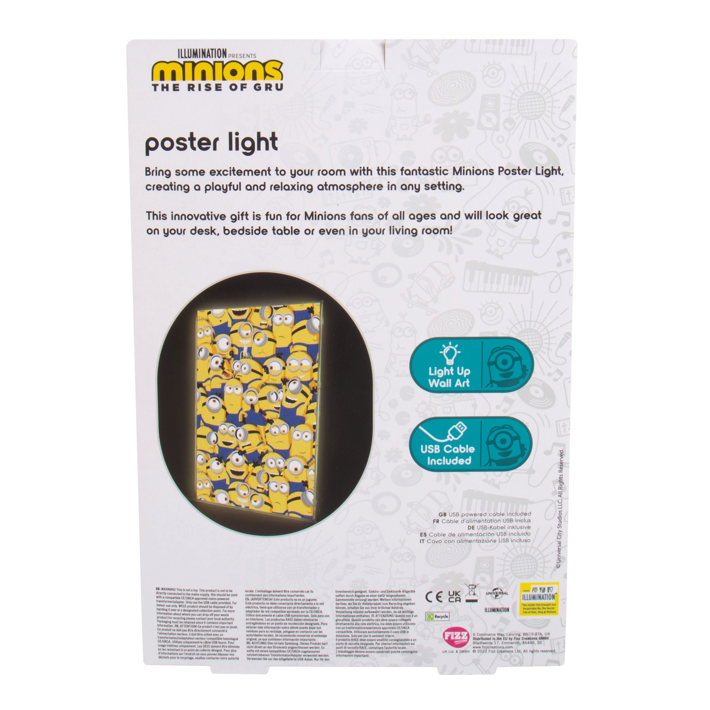 Fizz creations Poster Minions Dekolicht LED Minions-Merchandise integriert, Licht, lizenziertes Offiziell fest