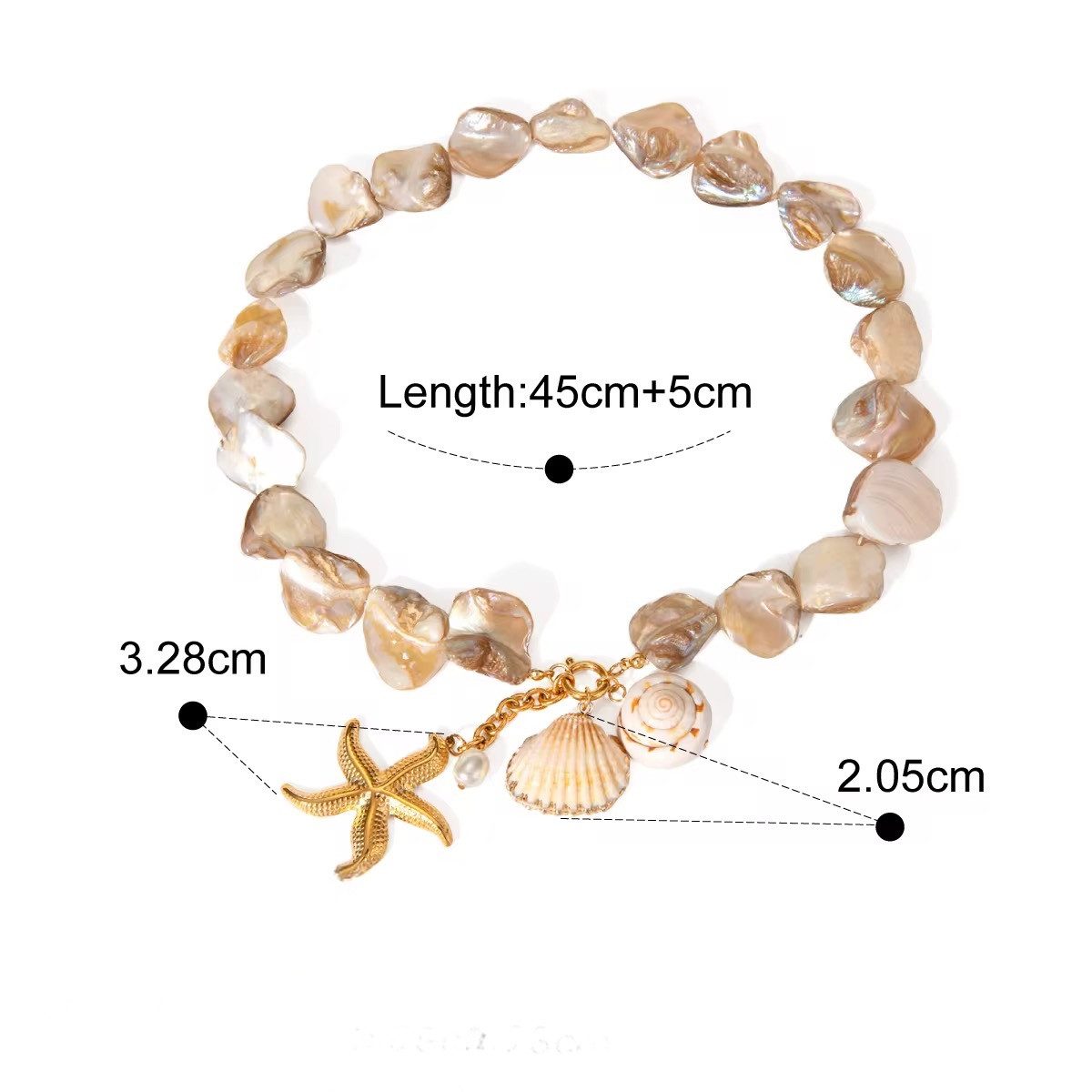 ROUGEMONT Statementkette Handgefertigte Beachstyle Muschelkette Wasserfest günstig online kaufen