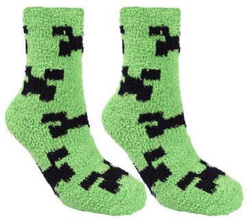Sarcia.eu Haussocken Warme grüne Socken Minecraft 26.5/30.5 EU