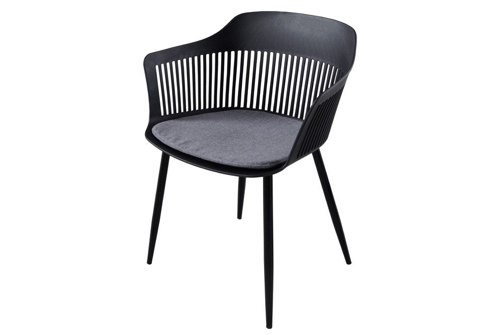 riess-ambiente Stuhl AIRE schwarz (Einzelartikel, 1 St), Esszimmer · Kunststoff · Metall · Outdoor · Balkon