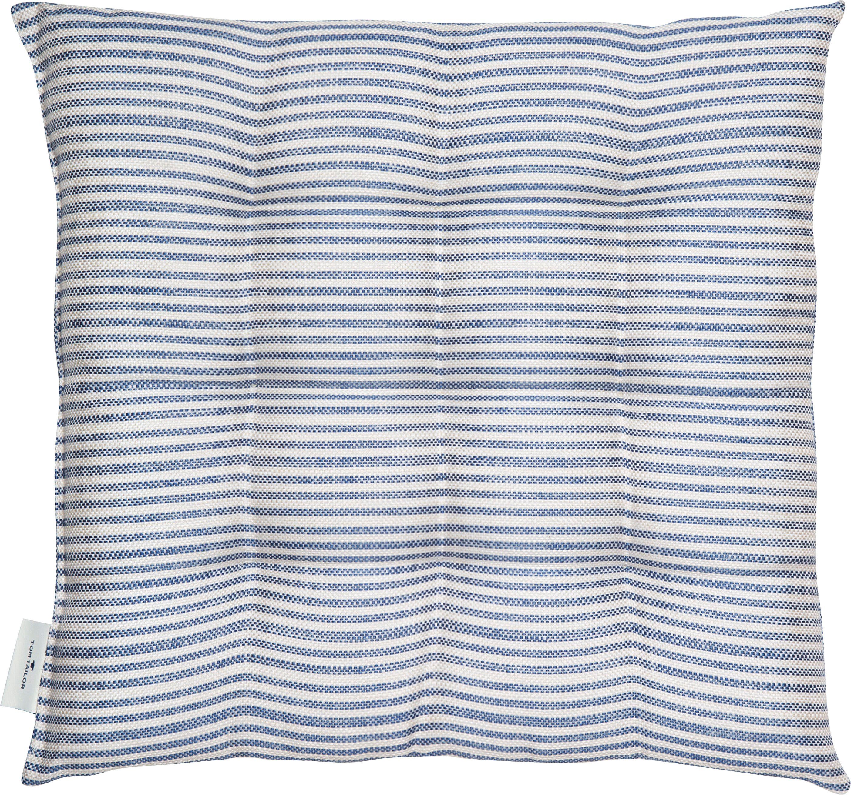 TOM TAILOR HOME Stuhlkissen Fresh Stripe, mit modernem Nadelstreifendessin blau