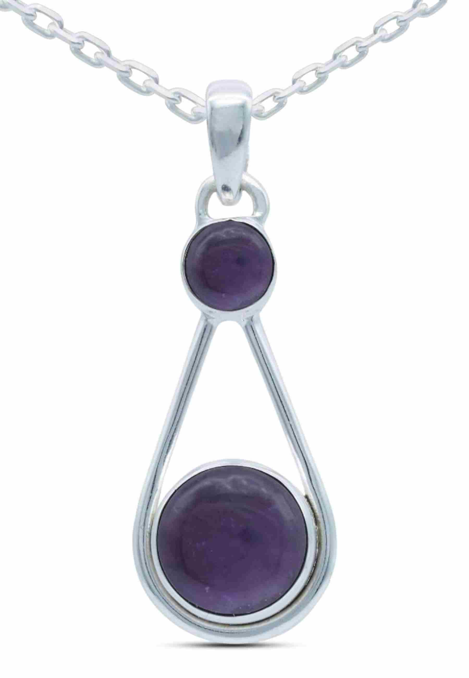 mantraroma Kette mit Anhänger HATA aus 925 Silber mit Amethyst (Kettenanhän günstig online kaufen