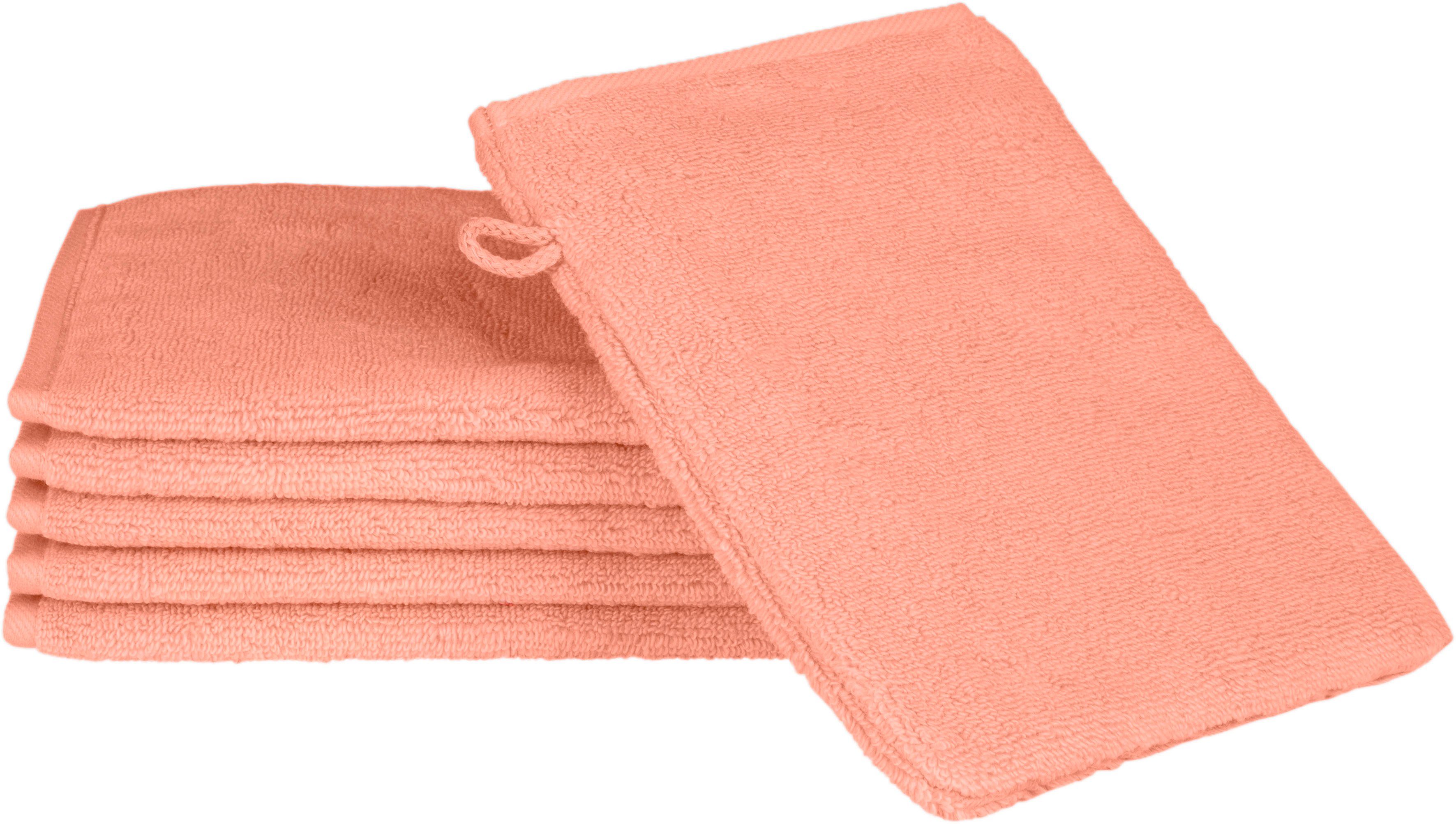 ROSS Waschhandschuh Sensual Skin (6-tlg), mit Aloe-Vera-Öl veredelt peach pink