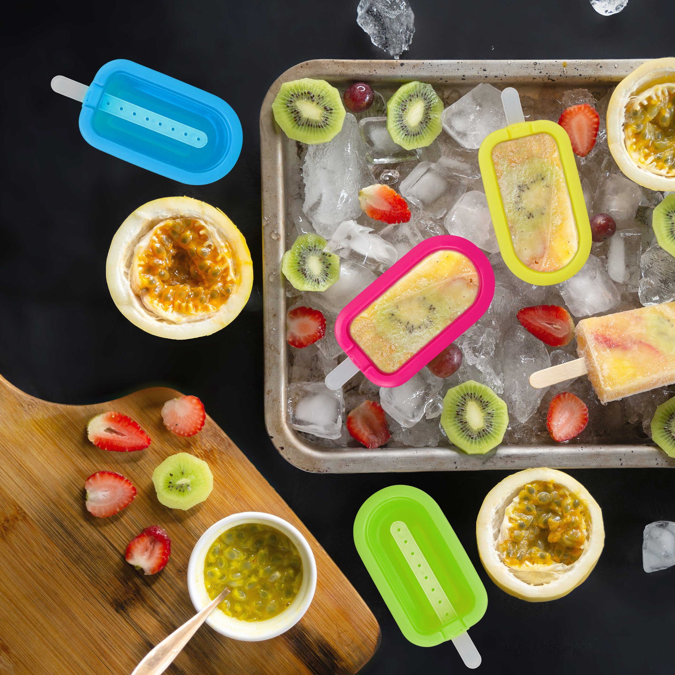 relaxdays Eisform Eisformen 4er Set Silikon