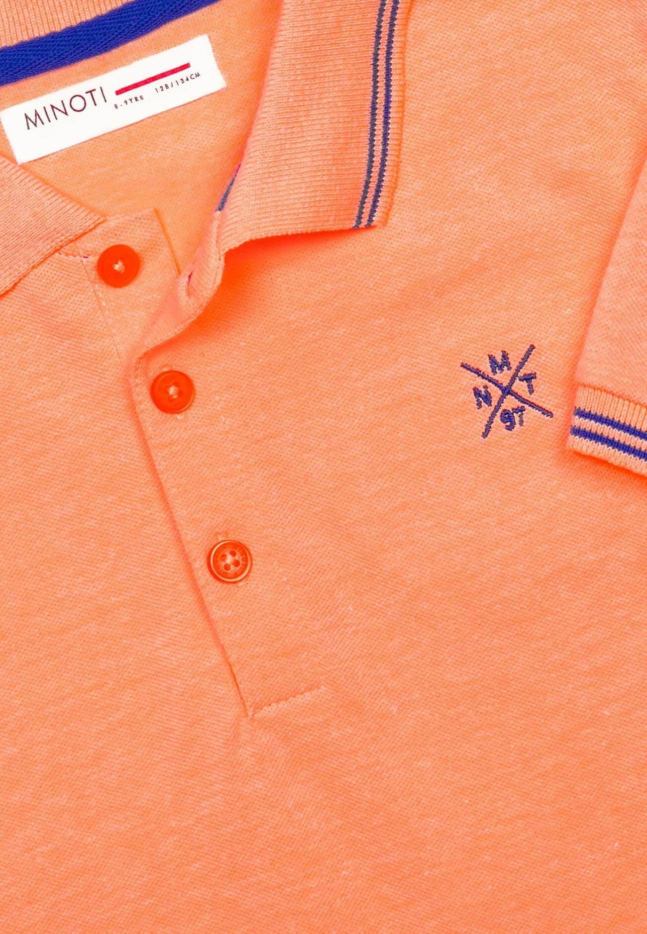 mit MINOTI (1y-14y) Poloshirt Orange Poloshirt Kontrastelementen