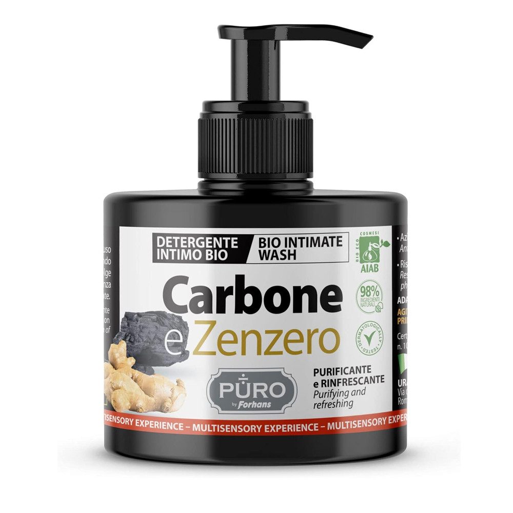 Puro Intimpflege PURO BIO Intimwäsche Aktivkohle und Ingwer 250 ml