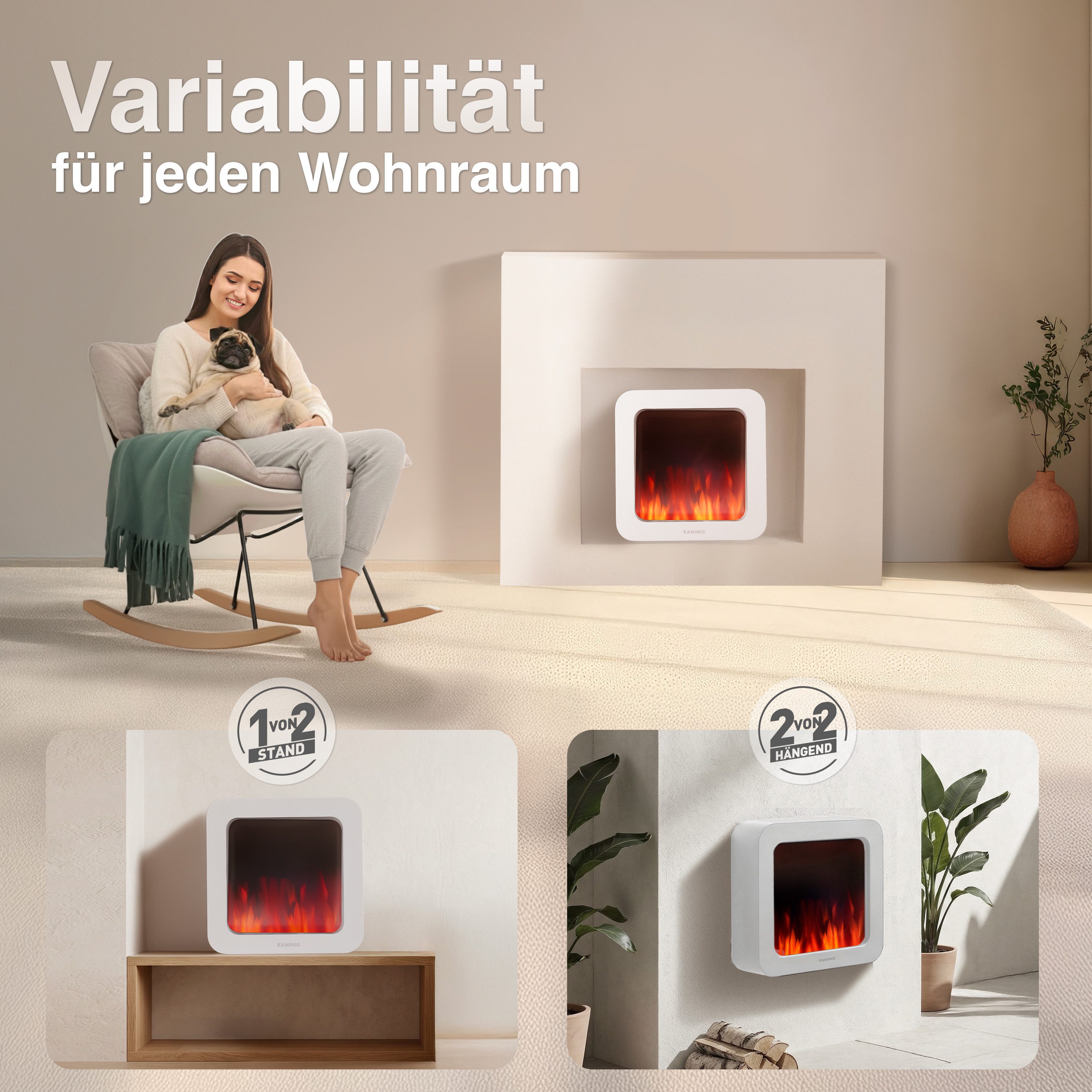 KAMINIO Tischfeuer MIA, 3D-Flammeneffekt