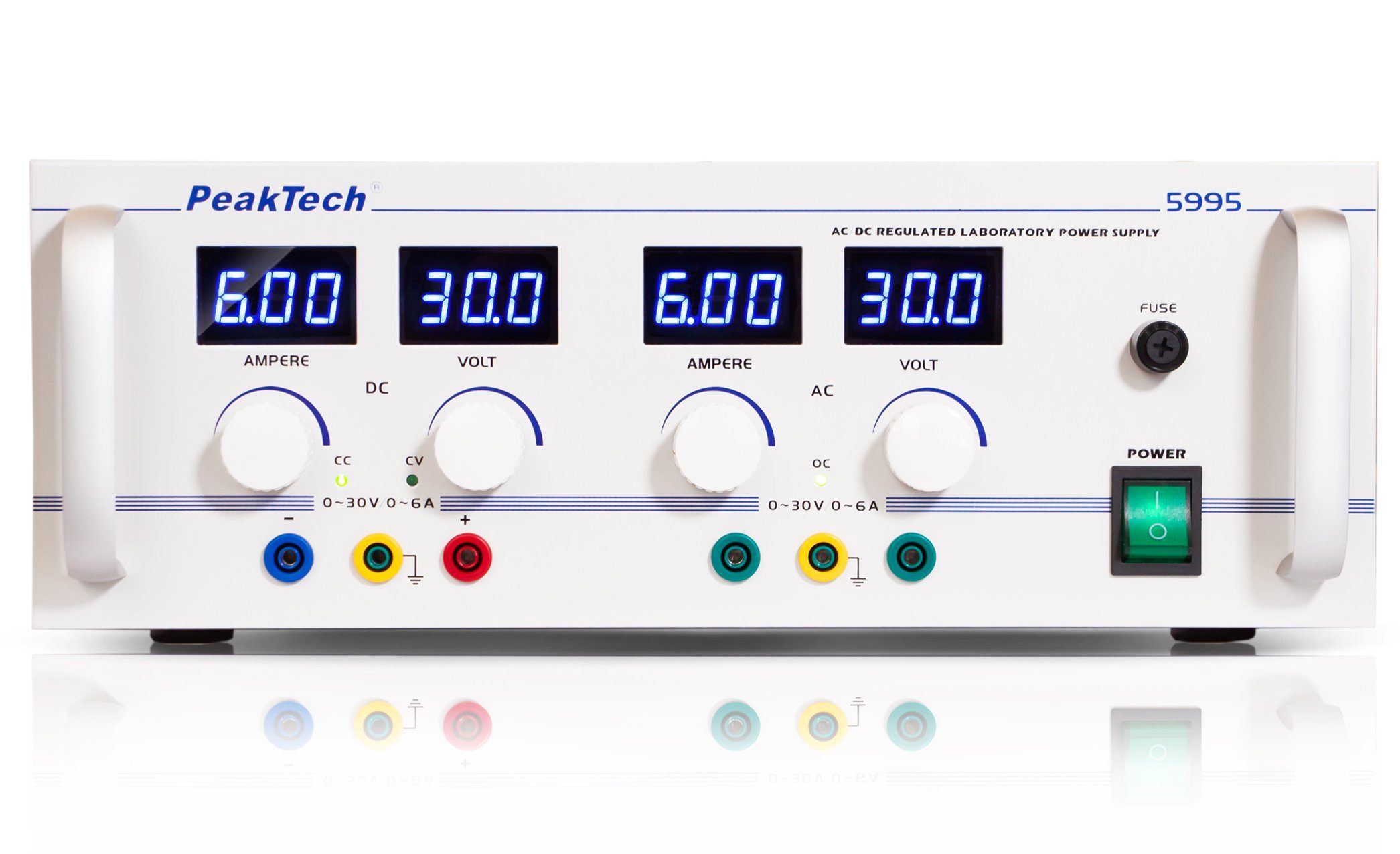 PeakTech 5995: AC/DC Labornetzgerät ~ 0 - 30V / 0 - 6 A Labor-Netzteil