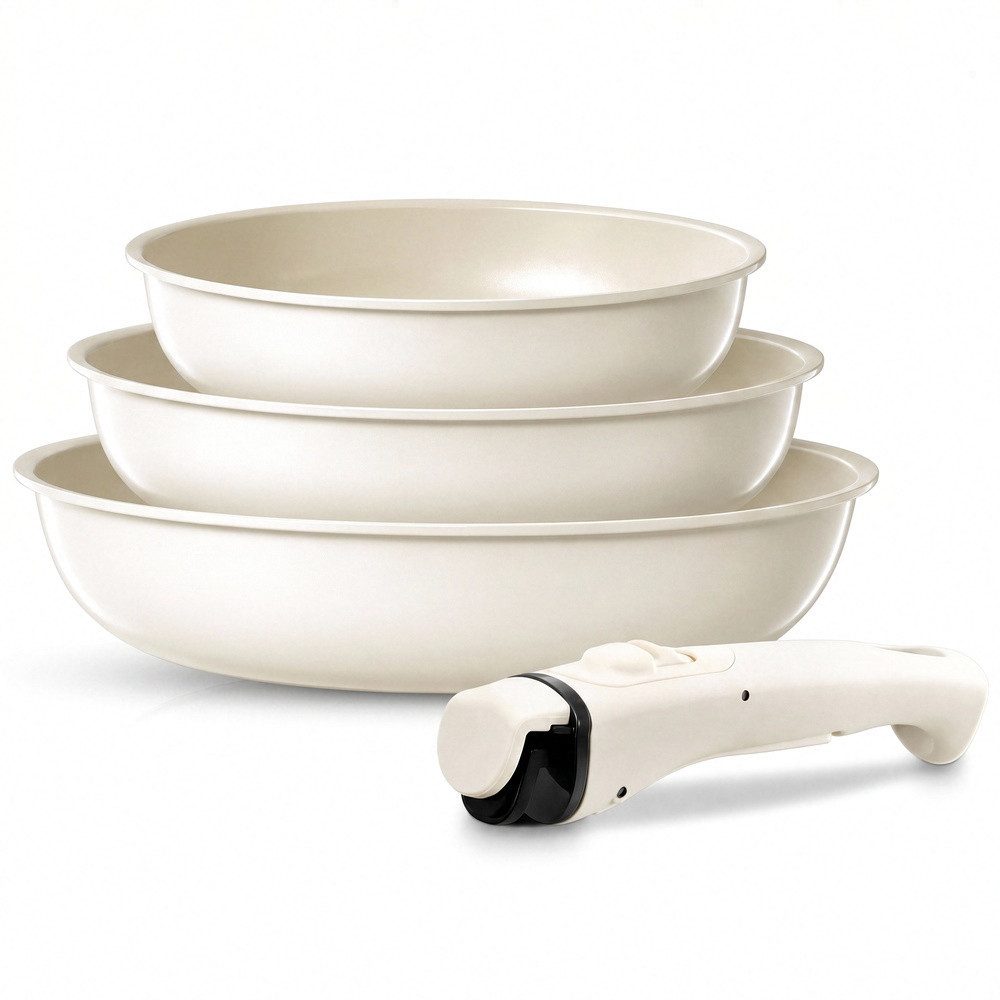 FOHERE Pfannen-Set 3-teiliges Antihaft-Pfannenset mit abnehmbarem Griff, (Set, 3-tlg)