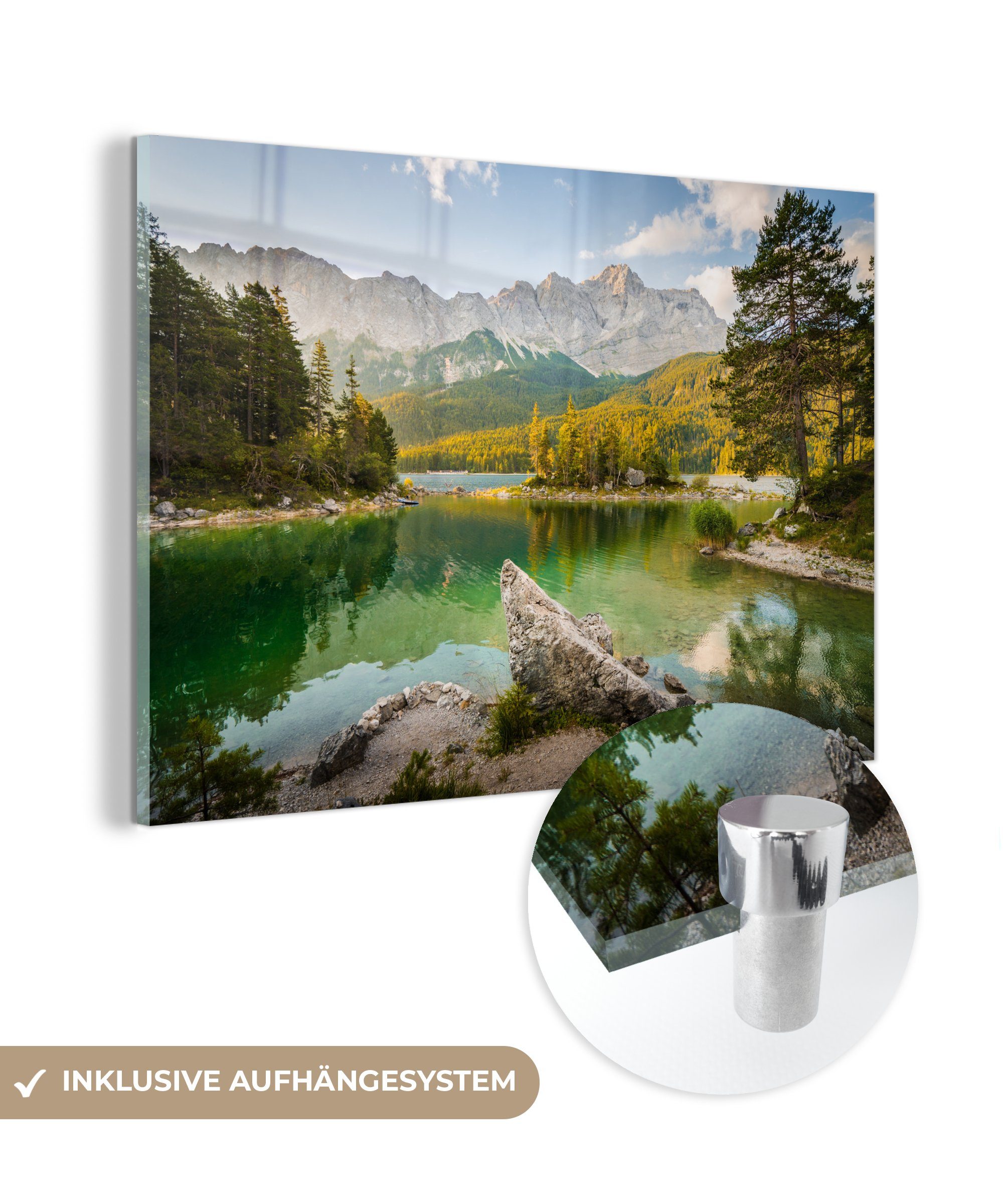 MuchoWow Acrylglasbild Berge - Wasser - Deutschland, (1 St), Acrylglasbilder Wohnzimmer & Schlafzimmer