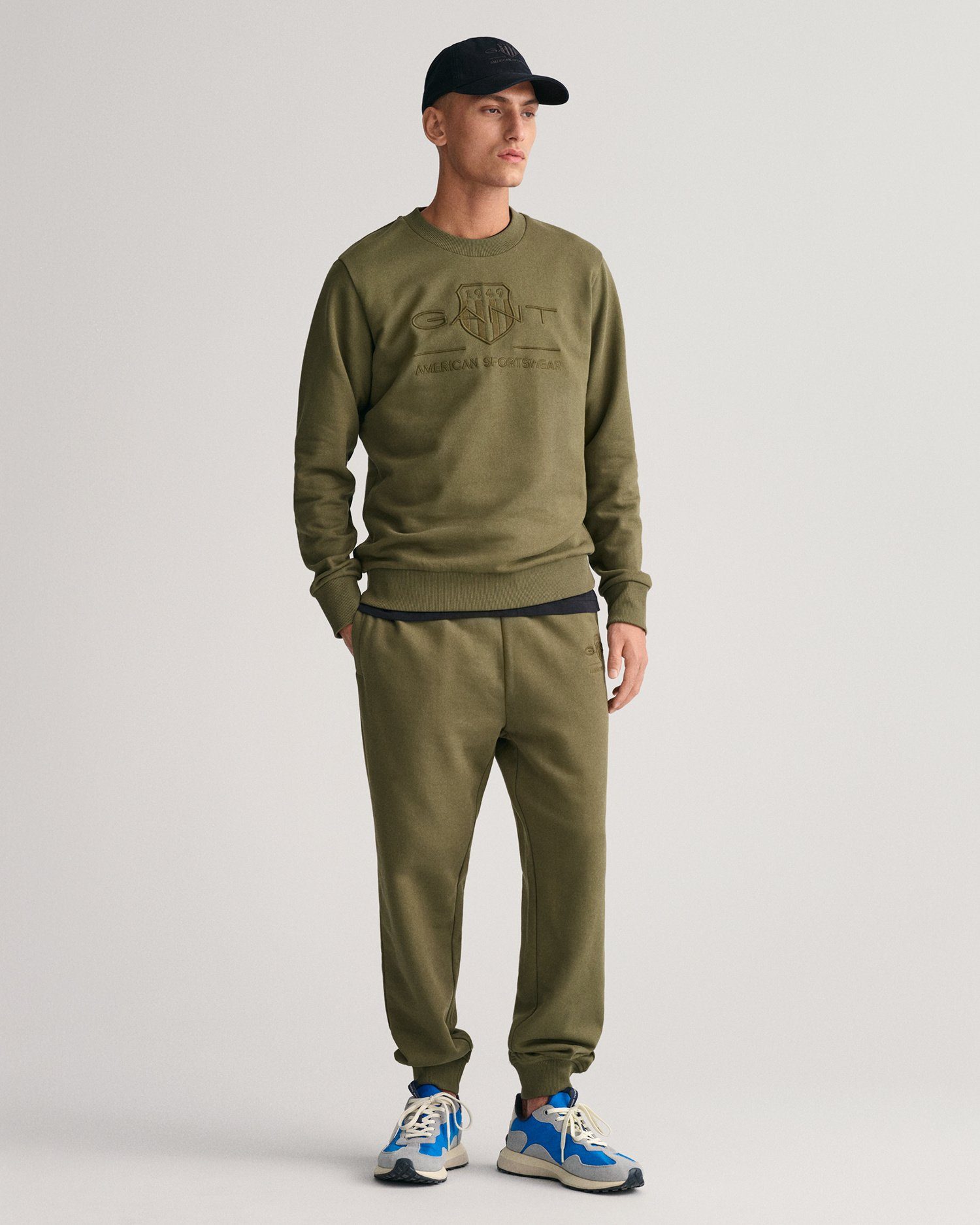 301 Tonal Sweatshirt Gant Rundhals-Sweatshirt JUNIPER Shield GREEN