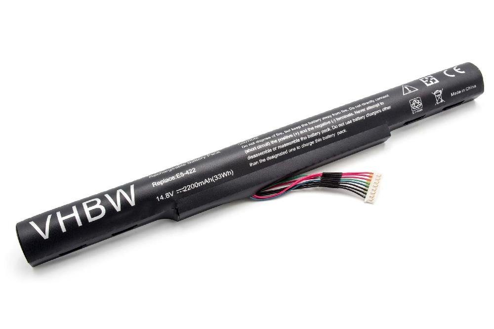 vhbw passend für Acer Aspire F5-572G-5224, F5-572G-52MQ, F5-572G-532Y, Laptop-Akku 2200 mAh