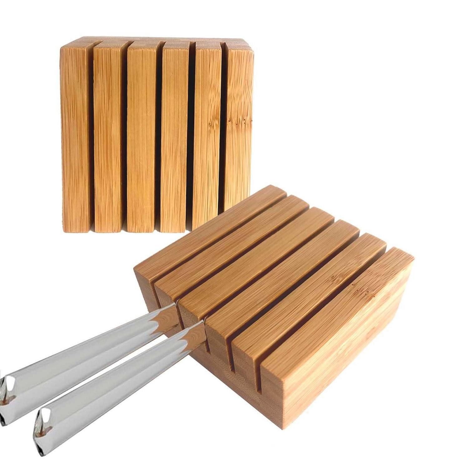 LuxusKollektion Messerblock Messerblock Schublade Bambus 5 Schlitze