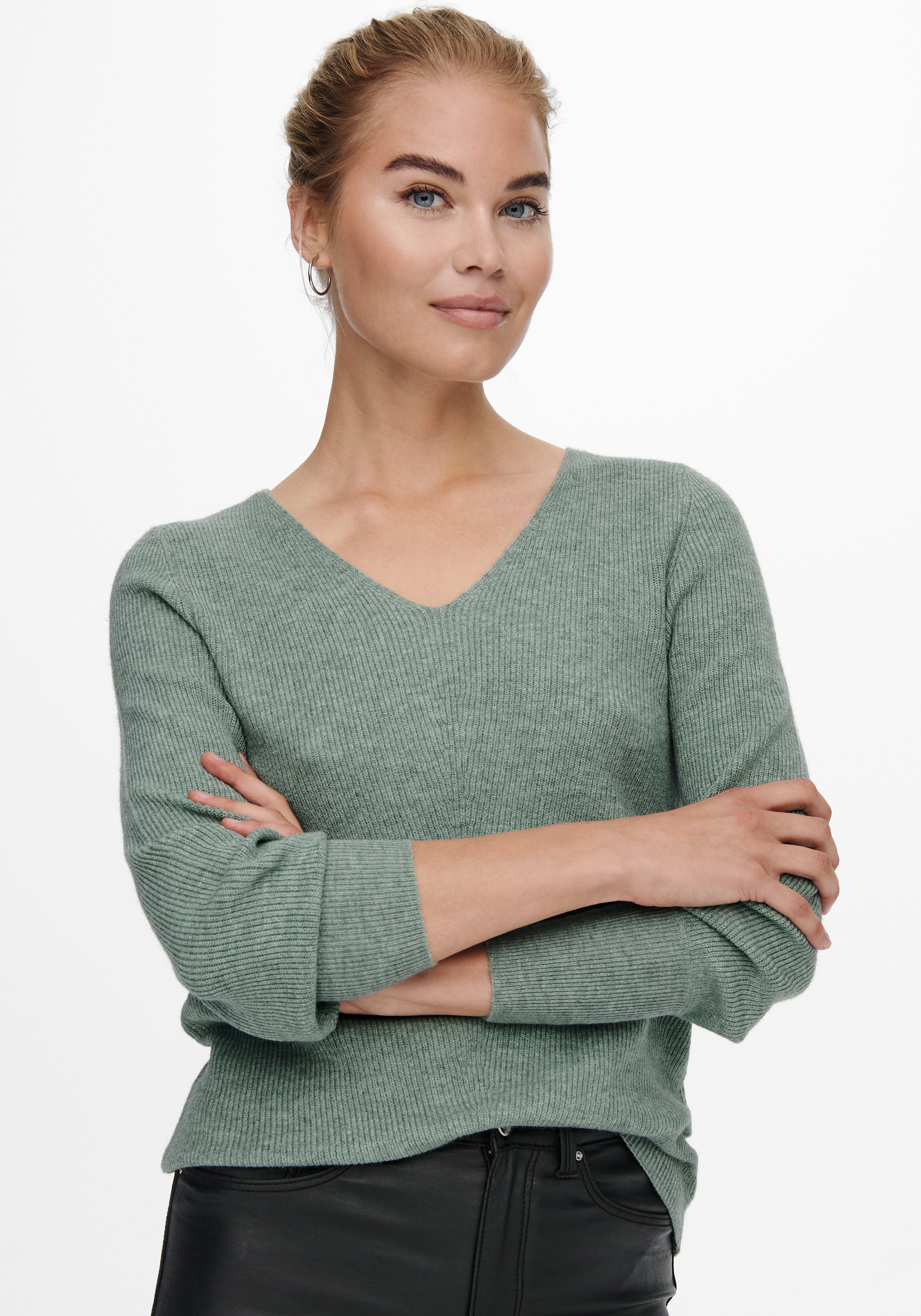 ONLY V-Ausschnitt-Pullover ONLATIA L/S V-NECK CUFF günstig online kaufen