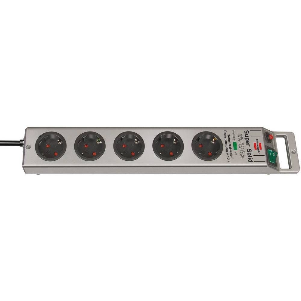 brennenstuhl Steckdosenleiste , Super-Solid, , 5-Fach, silber