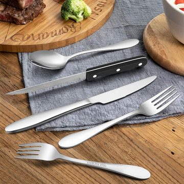 walkbee Besteck-Set Besteck Set für 4 Personen,24teiliges Edelstahl Essbesteck&Steakmesser, 4 Personen, Elegantes/Modernes Besteckset,Besteck Set für Restaurant,Hotel,Zuhause