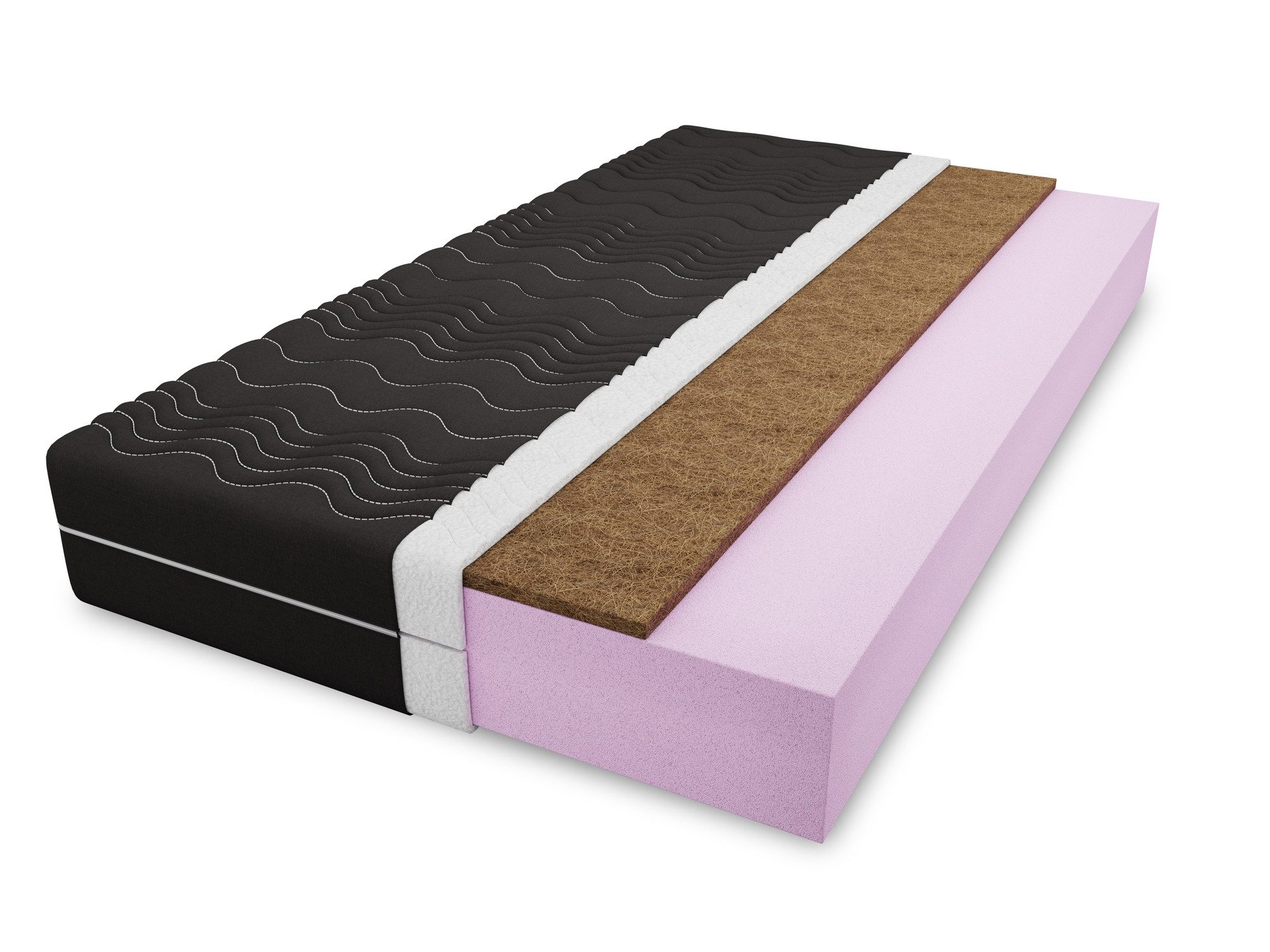 Kaltschaummatratze H4/H5 Kaltschaum-Matratze mit Kokos 16 cm Weiß/Schwarz, günstig online kaufen