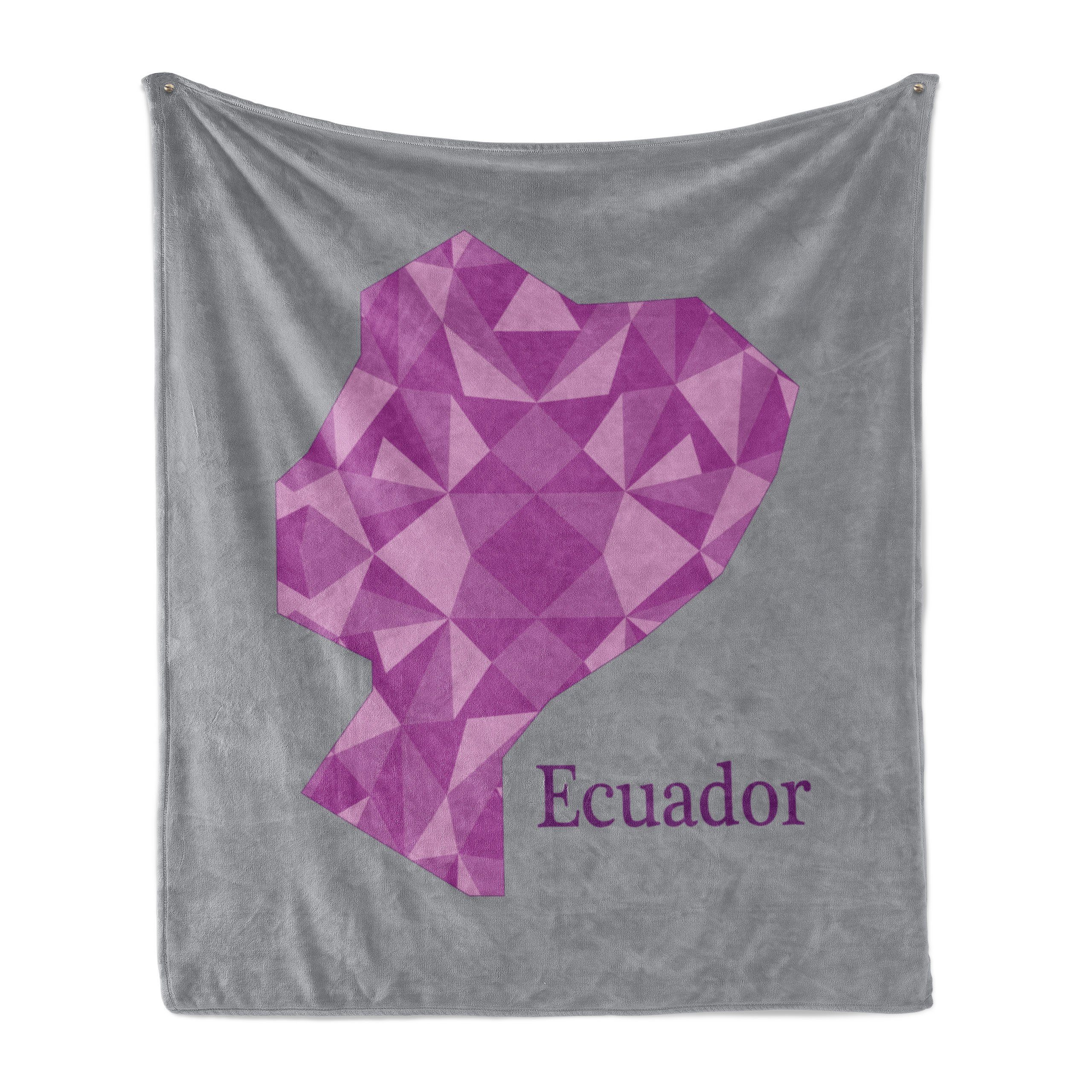 Kartographie Gemütlicher Wohndecke Außenbereich, Abakuhaus, für Ecuador und Innen- Print den Plüsch Polygonal